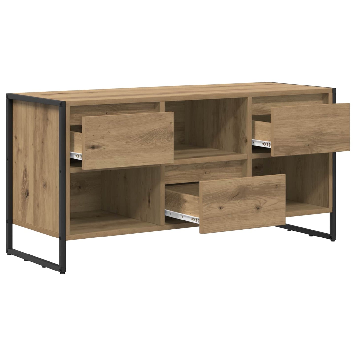 TV-kast Ambachtelijk eiken 100 x 36 x 49,5 cm Bewerkt hout is nu te koop bij PeponiXL, paradijselijk wonen!