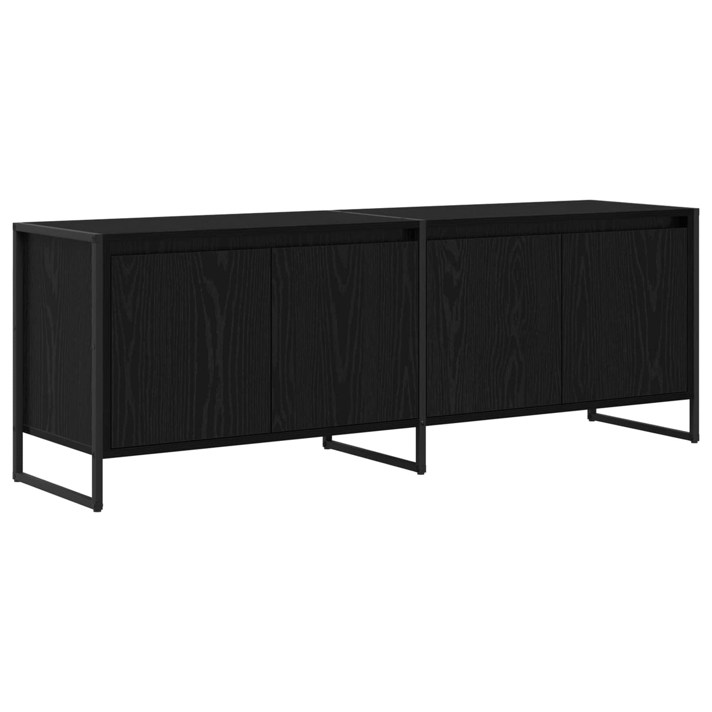 TV-kast Zwart Eiken 140 x 36 x 49.5 cm Bewerkt hout is nu te koop bij PeponiXL, paradijselijk wonen!