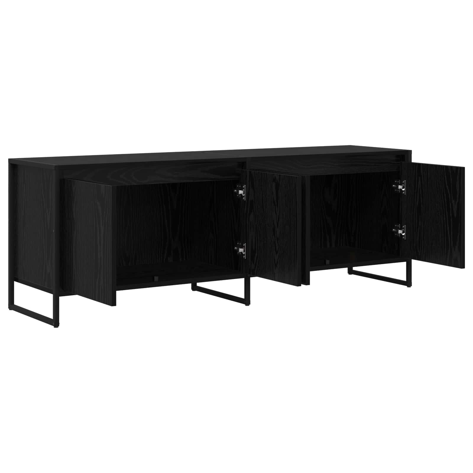 TV-kast Zwart Eiken 140 x 36 x 49.5 cm Bewerkt hout is nu te koop bij PeponiXL, paradijselijk wonen!