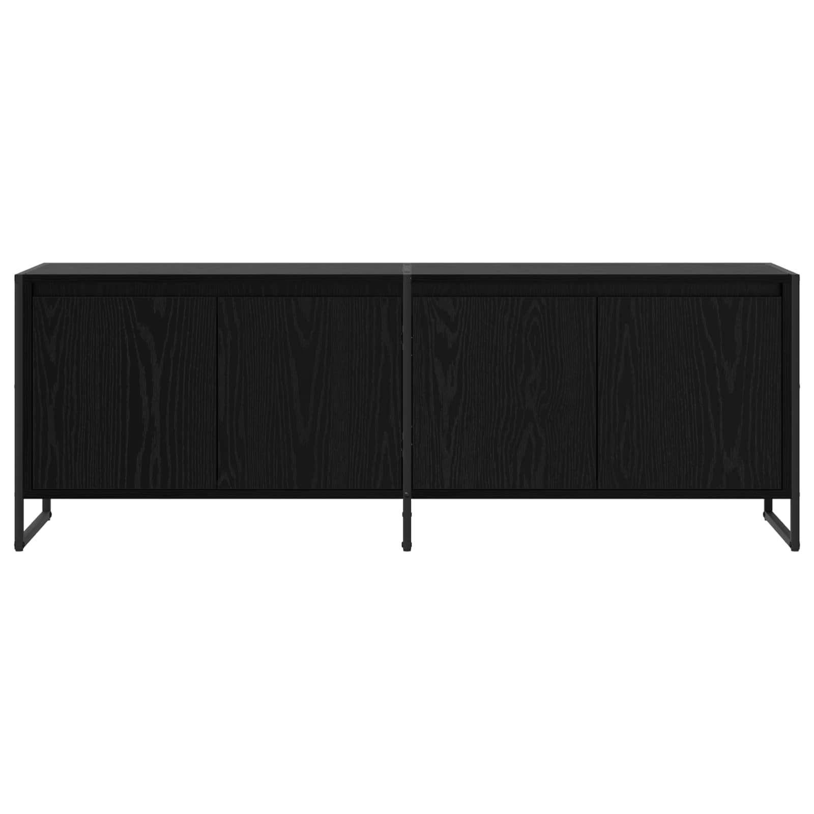 TV-kast Zwart Eiken 140 x 36 x 49.5 cm Bewerkt hout is nu te koop bij PeponiXL, paradijselijk wonen!