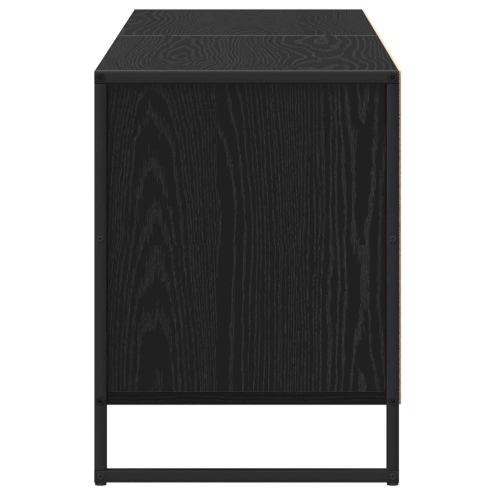 TV-kast Zwart Eiken 140 x 36 x 49.5 cm Bewerkt hout is nu te koop bij PeponiXL, paradijselijk wonen!