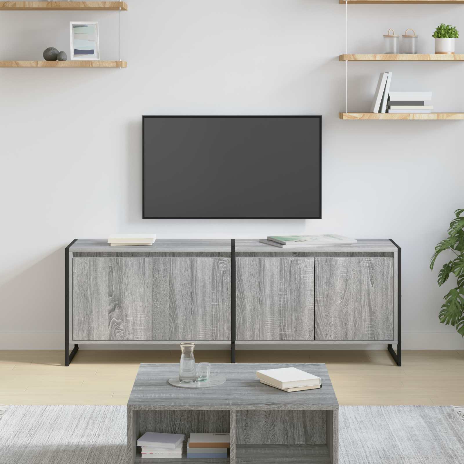 TV-kast Grijs Sonoma 140 x 36 x 49.5 cm Bewerkt hout is nu te koop bij PeponiXL, paradijselijk wonen!
