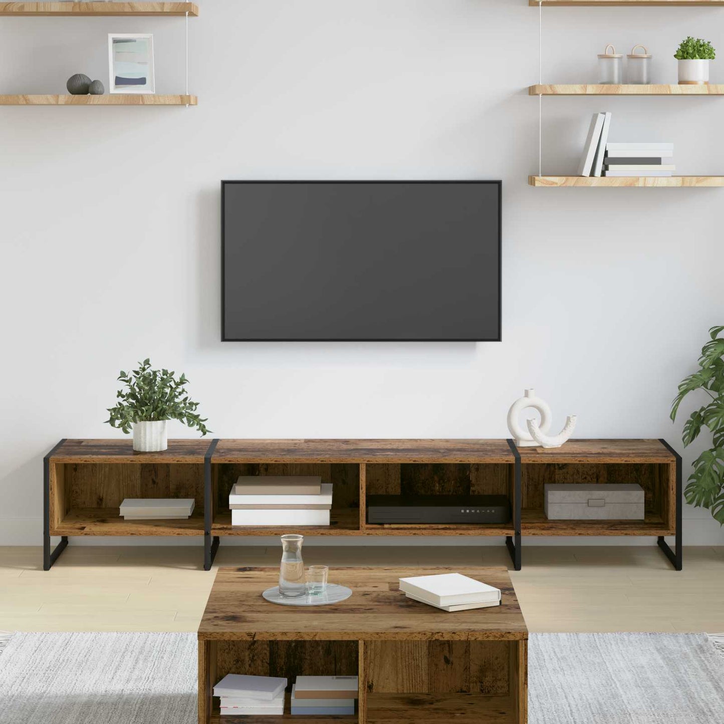 TV-kast Oud Hout 170,5 x 36 x 30,5 cm Bewerkt hout is nu te koop bij PeponiXL, paradijselijk wonen!