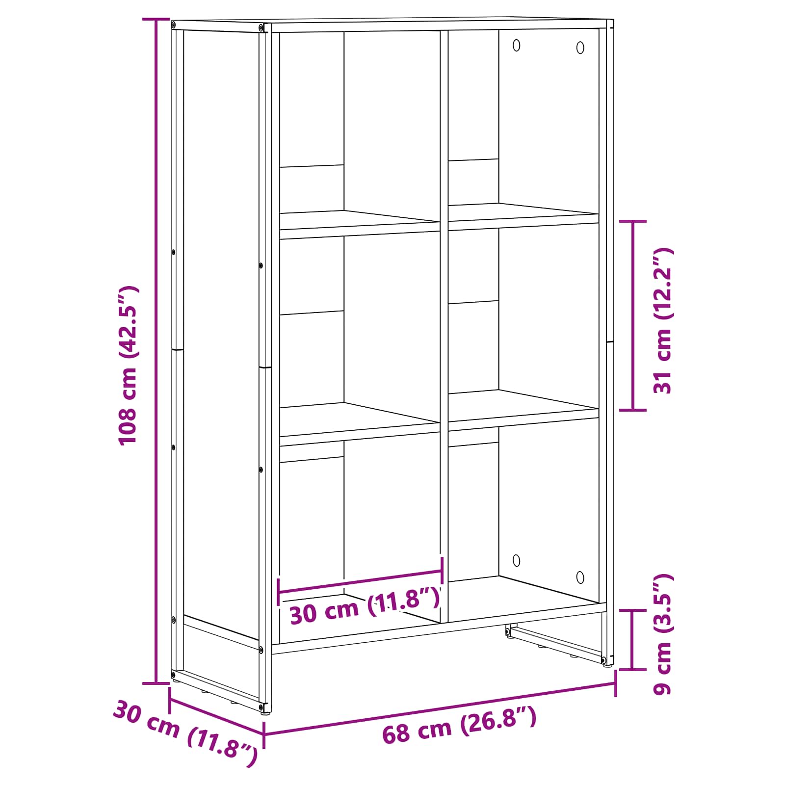 Boekenkast Sonoma 99,5 x 30 x 108,5 cm Bewerkt hout is nu te koop bij PeponiXL, paradijselijk wonen!