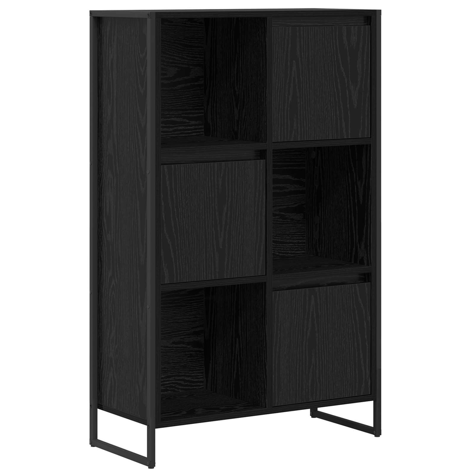 Boekenkast Zwart Eiken 68 x 30 x 108.5 cm Bewerkt hout is nu te koop bij PeponiXL, paradijselijk wonen!