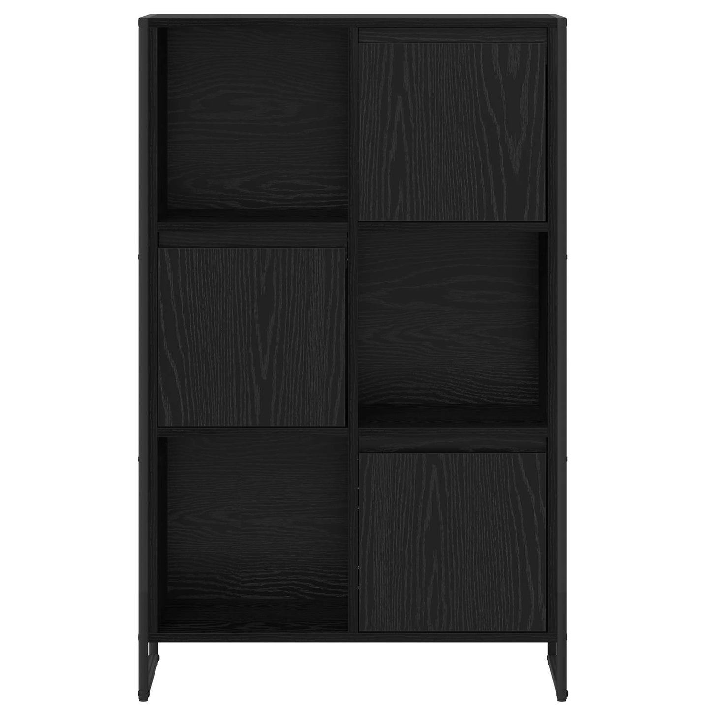 Boekenkast Zwart Eiken 68 x 30 x 108.5 cm Bewerkt hout is nu te koop bij PeponiXL, paradijselijk wonen!