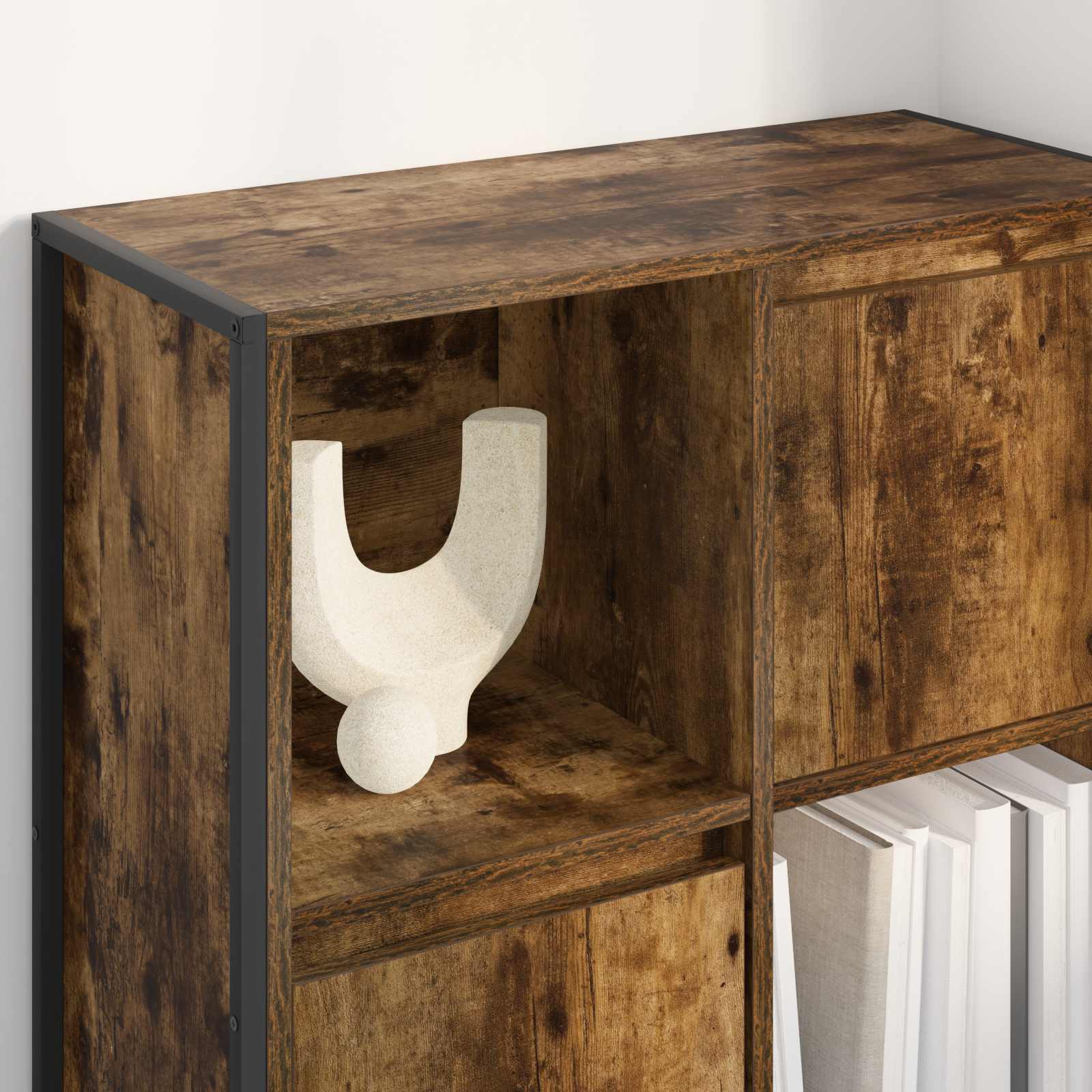 Boekenkast Rook Eik 68 x 30 x 108.5 cm Bewerkt hout is nu te koop bij PeponiXL, paradijselijk wonen!