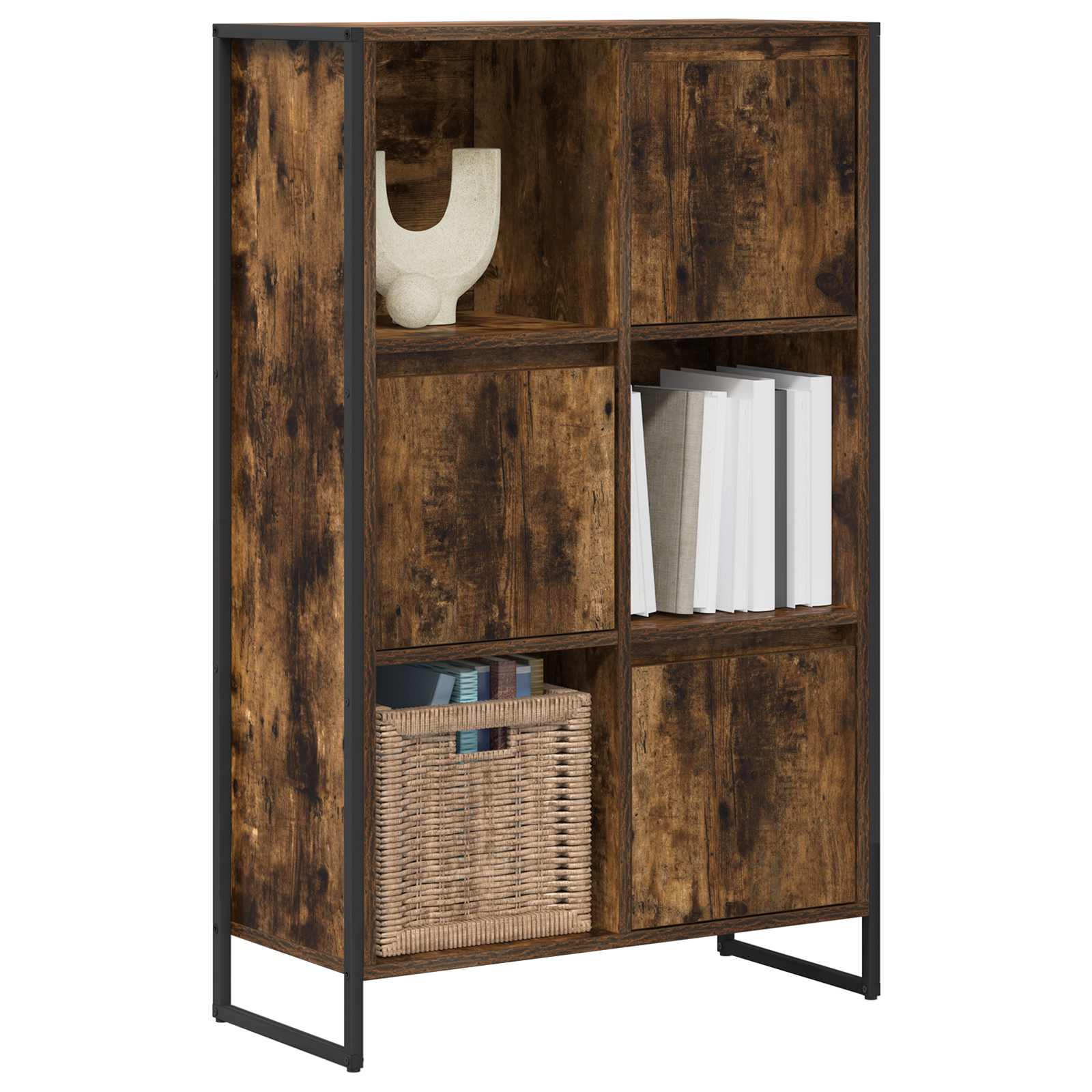 Boekenkast Rook Eik 68 x 30 x 108.5 cm Bewerkt hout is nu te koop bij PeponiXL, paradijselijk wonen!