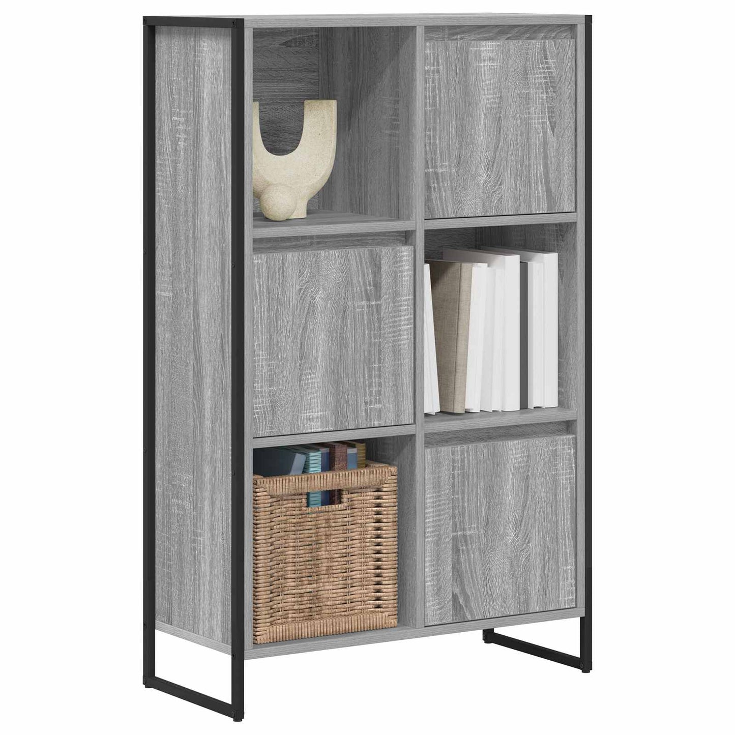 Boekenkast Grijs Sonoma 68 x 30 x 108.5 cm Bewerkt hout is nu te koop bij PeponiXL, paradijselijk wonen!