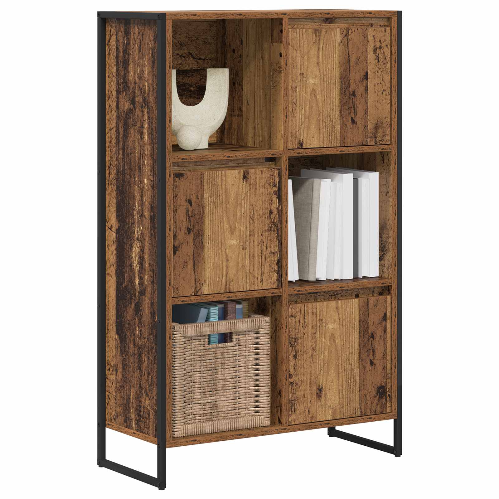 Boekenkast Oud Hout 68 x 30 x 108.5 cm Bewerkt hout is nu te koop bij PeponiXL, paradijselijk wonen!