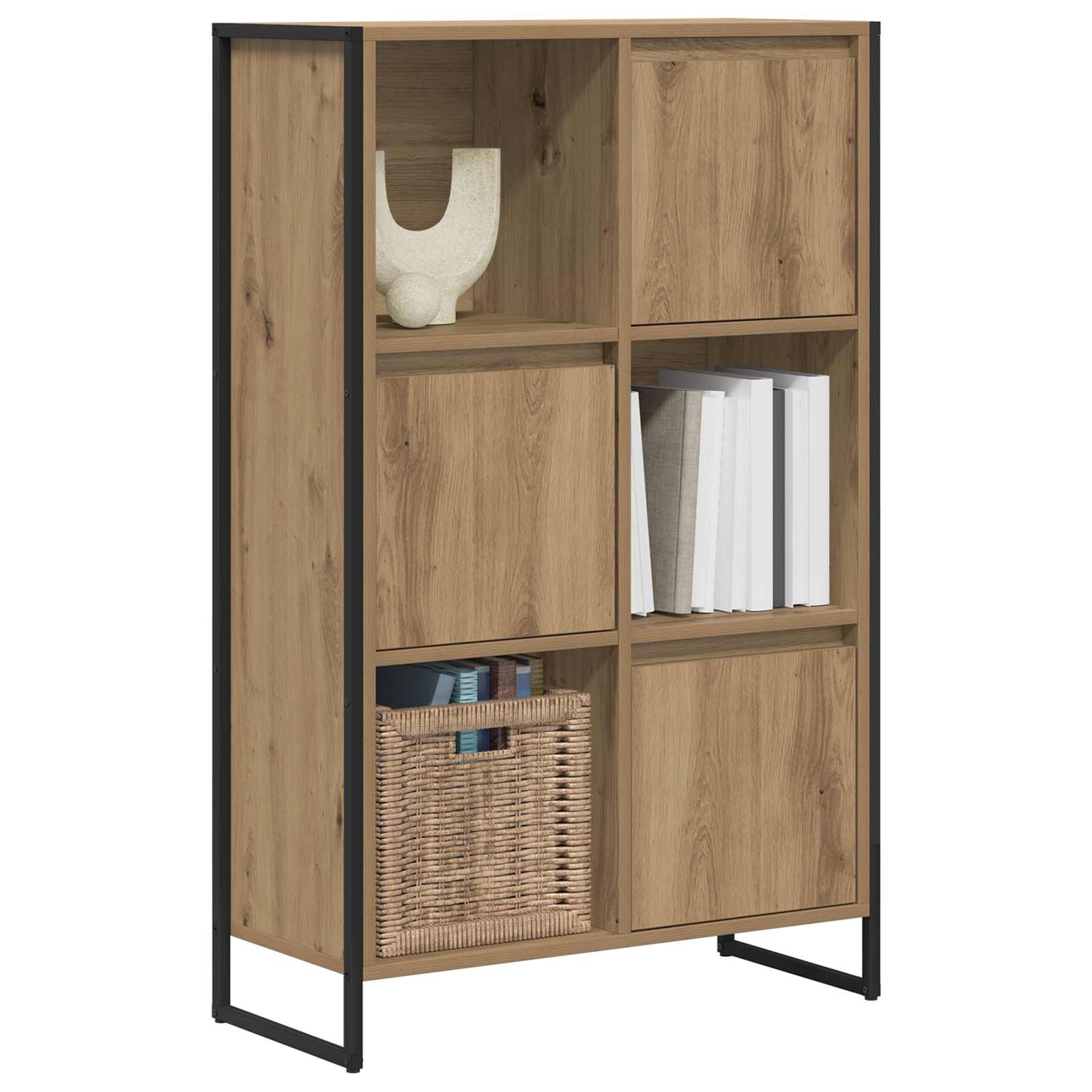 Boekenkast Ambachtelijk eiken 68 x 30 x 108.5 cm Bewerkt hout is nu te koop bij PeponiXL, paradijselijk wonen!