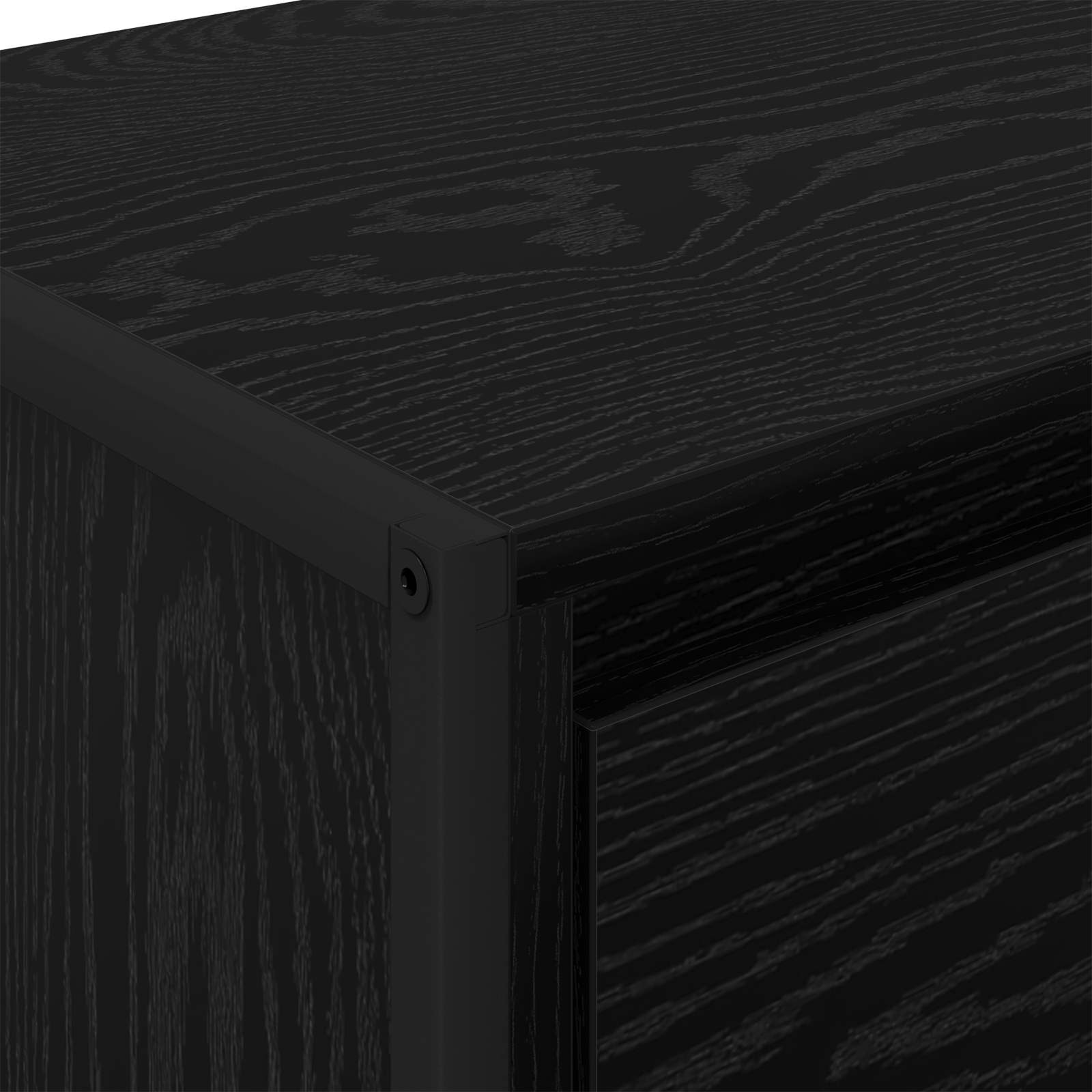 Dressoir met lade Zwart Eiken 42 x 36 x 75.5 cm Bewerkt hout is nu te koop bij PeponiXL, paradijselijk wonen!