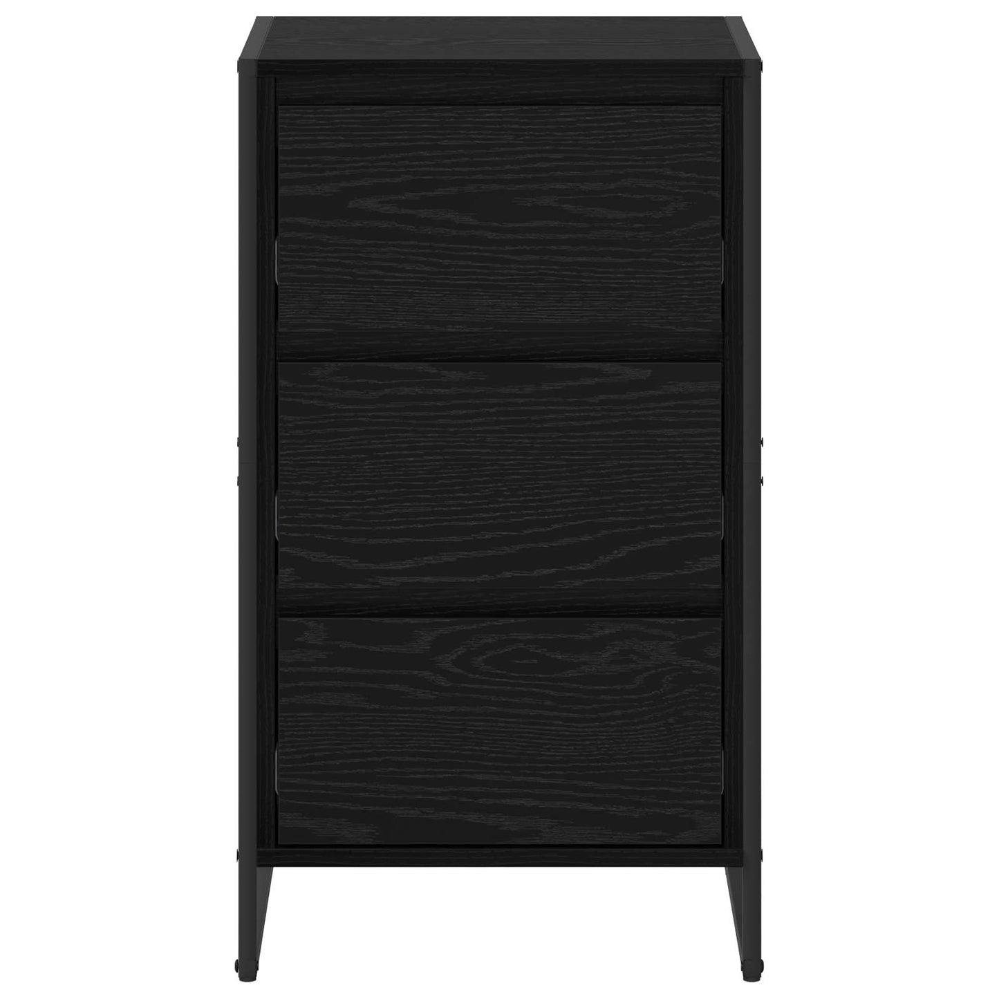 Dressoir met lade Zwart Eiken 42 x 36 x 75.5 cm Bewerkt hout is nu te koop bij PeponiXL, paradijselijk wonen!