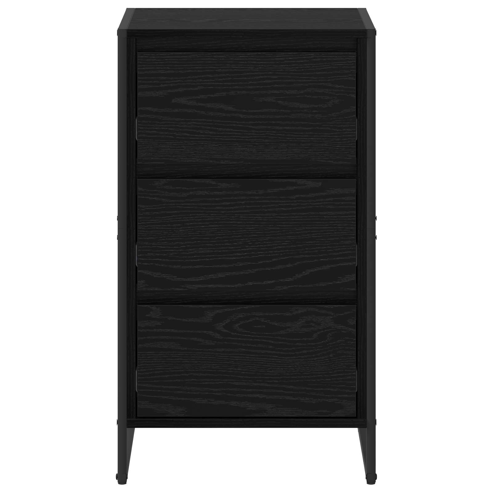 Dressoir met lade Zwart Eiken 42 x 36 x 75.5 cm Bewerkt hout is nu te koop bij PeponiXL, paradijselijk wonen!