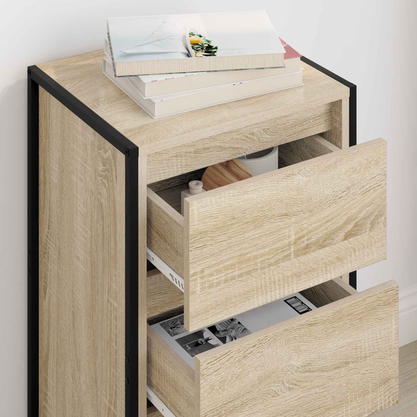 Dressoir met lade Sonoma 42 x 36 x 75.5 cm Bewerkt hout is nu te koop bij PeponiXL, paradijselijk wonen!