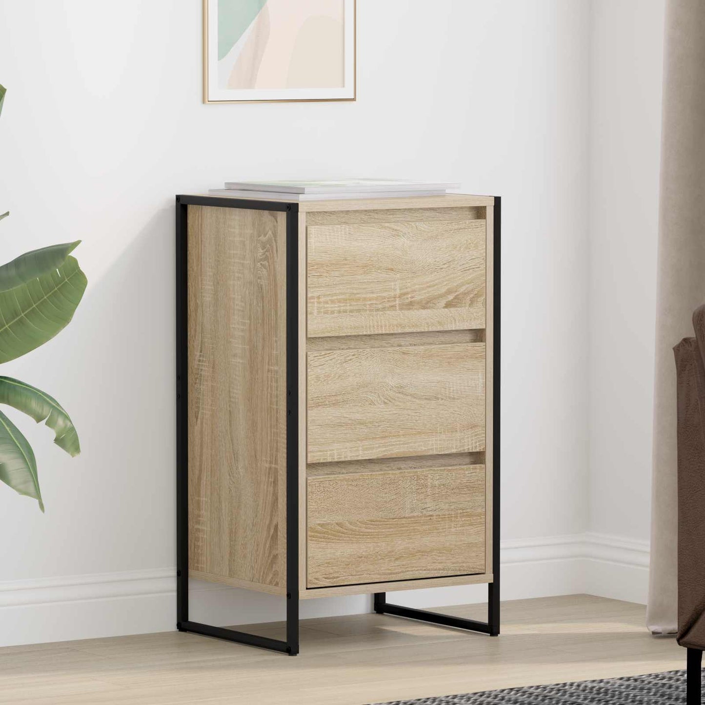 Dressoir met lade Sonoma 42 x 36 x 75.5 cm Bewerkt hout is nu te koop bij PeponiXL, paradijselijk wonen!