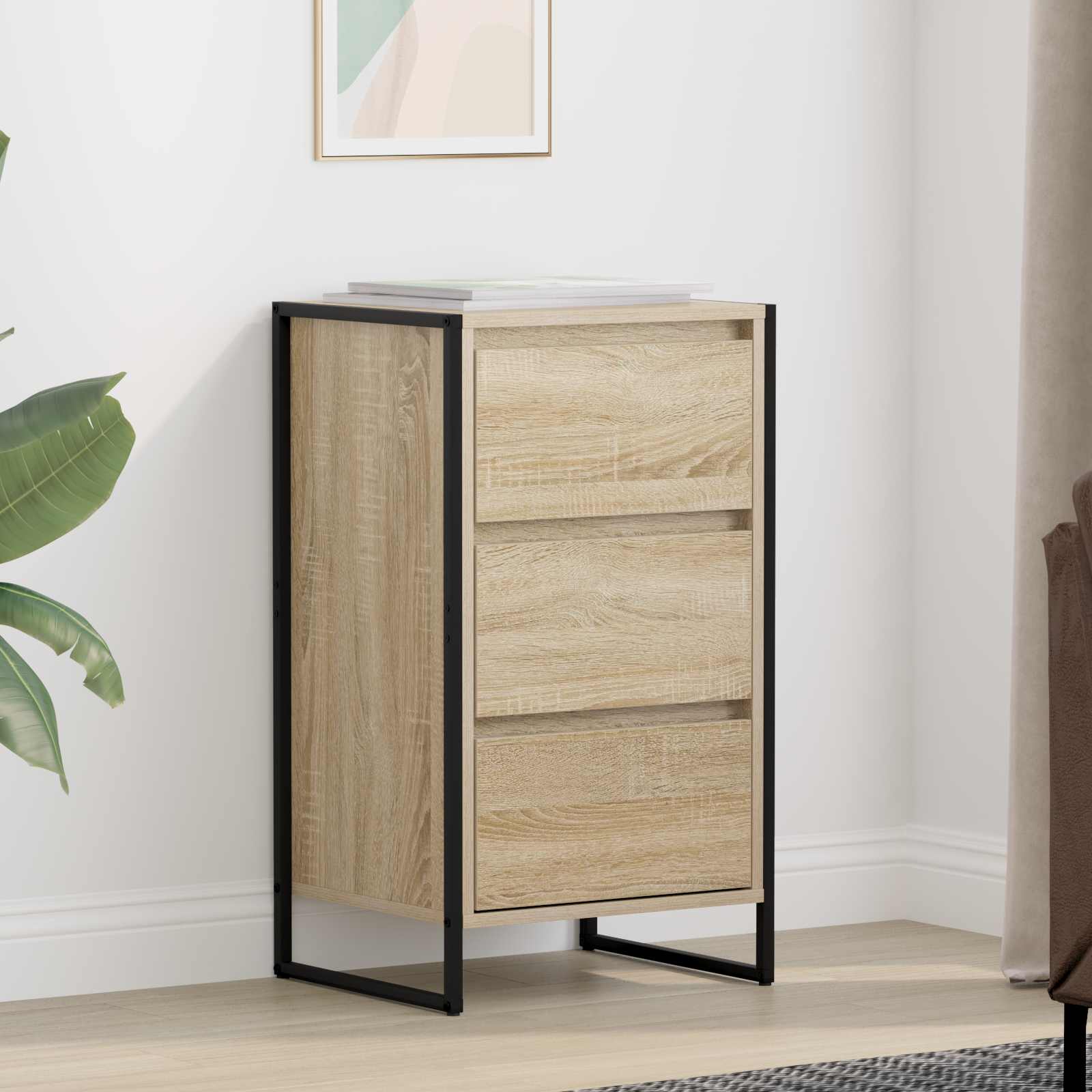 Dressoir met lade Sonoma 42 x 36 x 75.5 cm Bewerkt hout is nu te koop bij PeponiXL, paradijselijk wonen!