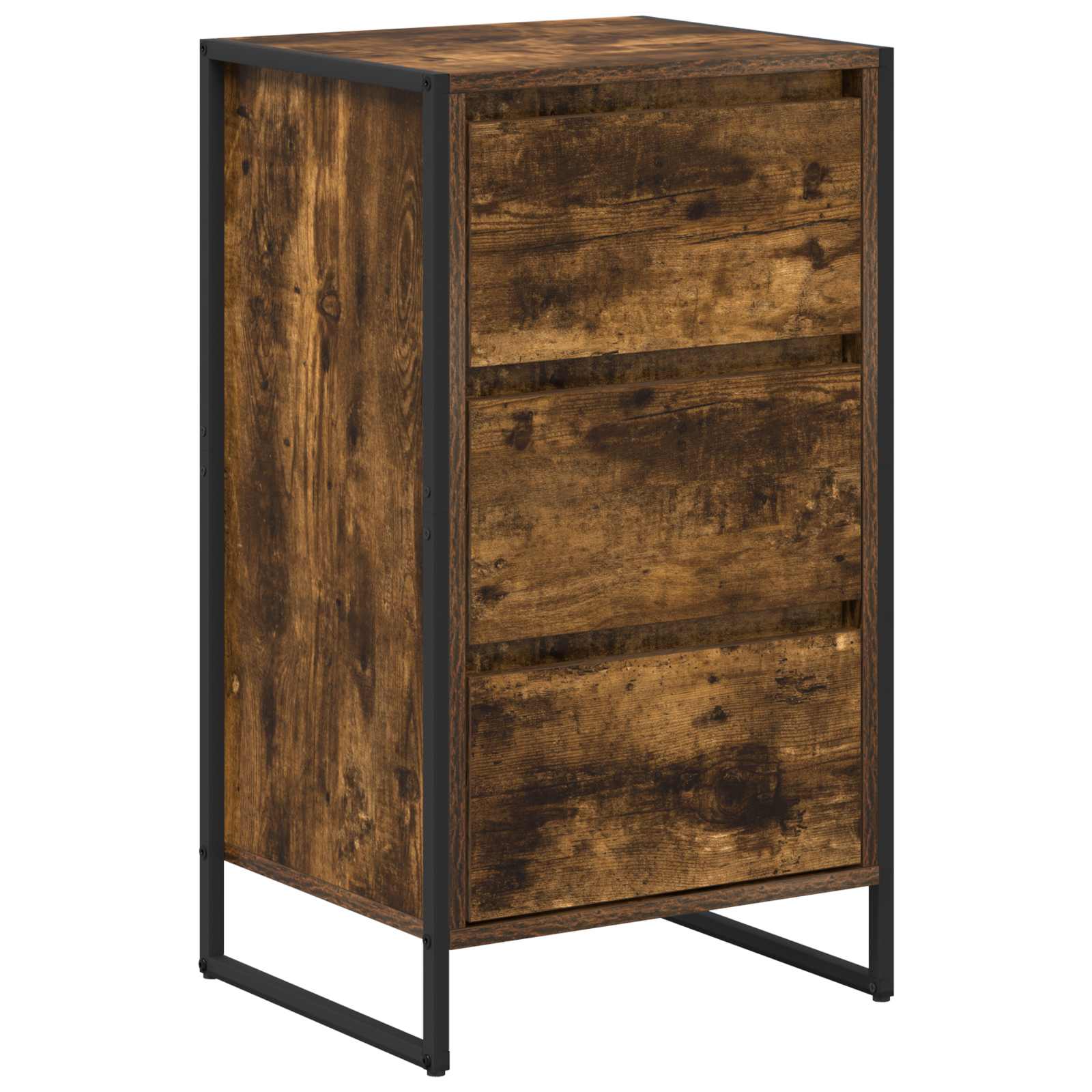 Dressoir met lade Rook Eik 42 x 36 x 75.5 cm Bewerkt hout is nu te koop bij PeponiXL, paradijselijk wonen!