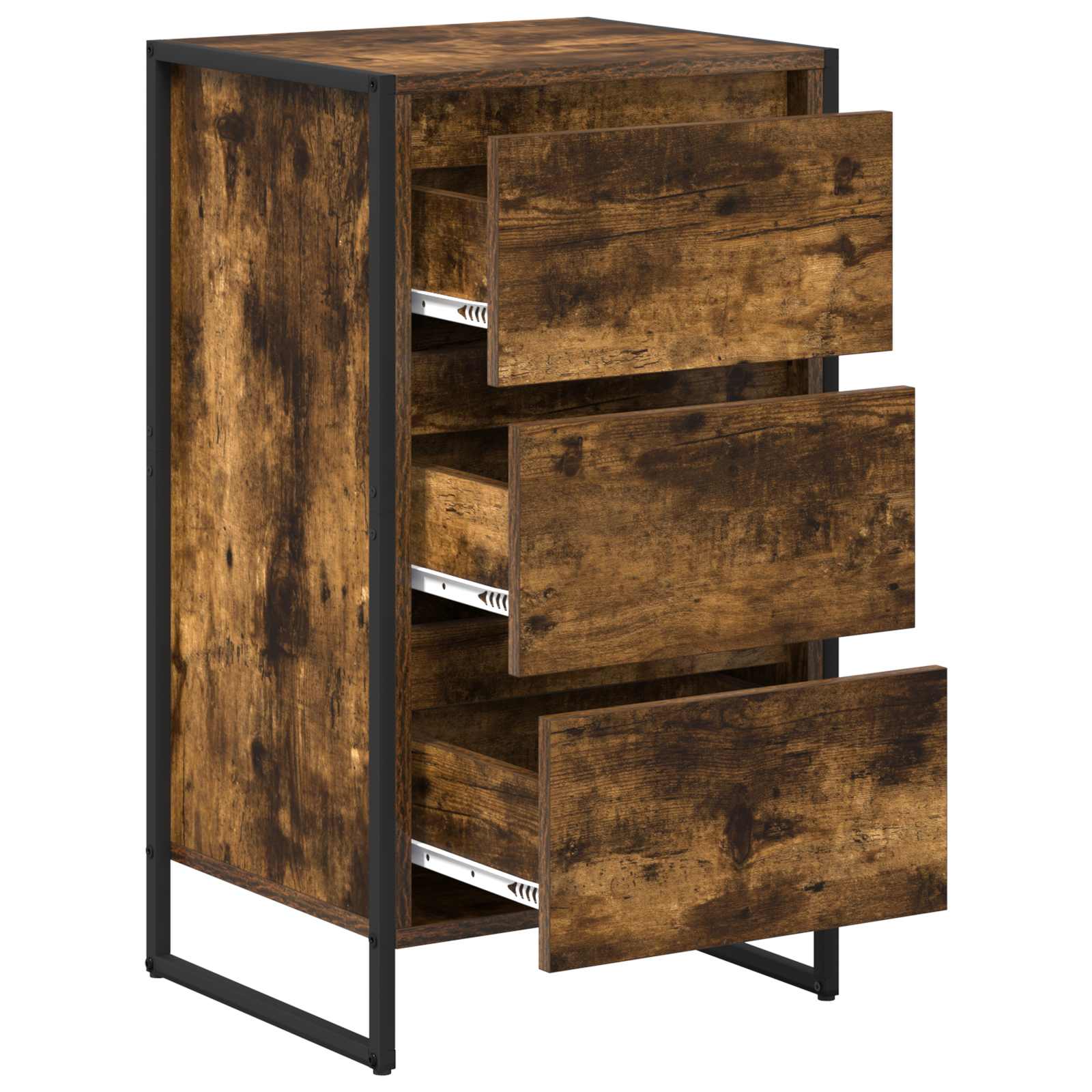 Dressoir met lade Rook Eik 42 x 36 x 75.5 cm Bewerkt hout is nu te koop bij PeponiXL, paradijselijk wonen!