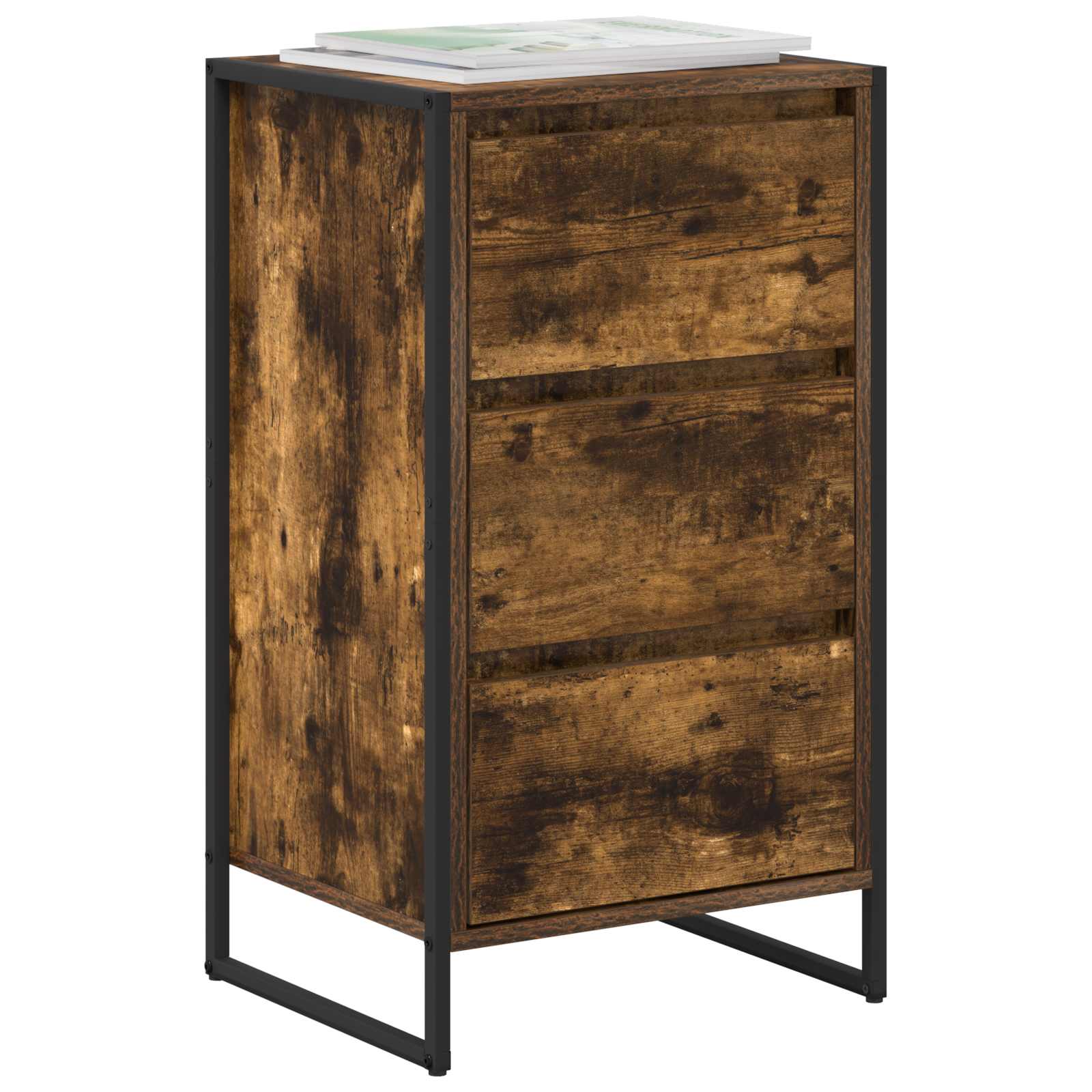 Dressoir met lade Rook Eik 42 x 36 x 75.5 cm Bewerkt hout is nu te koop bij PeponiXL, paradijselijk wonen!