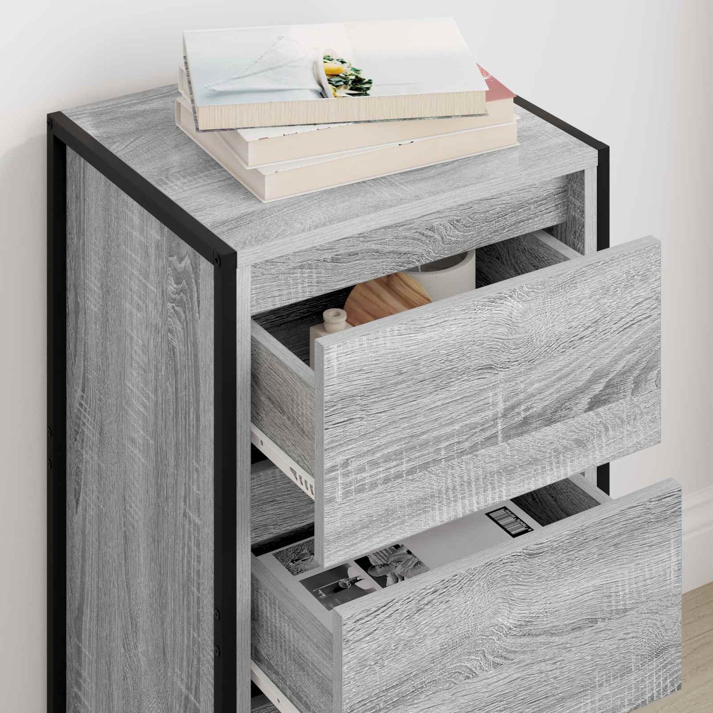 Dressoir met lade Grijs Sonoma 42 x 36 x 75.5 cm Bewerkt hout is nu te koop bij PeponiXL, paradijselijk wonen!