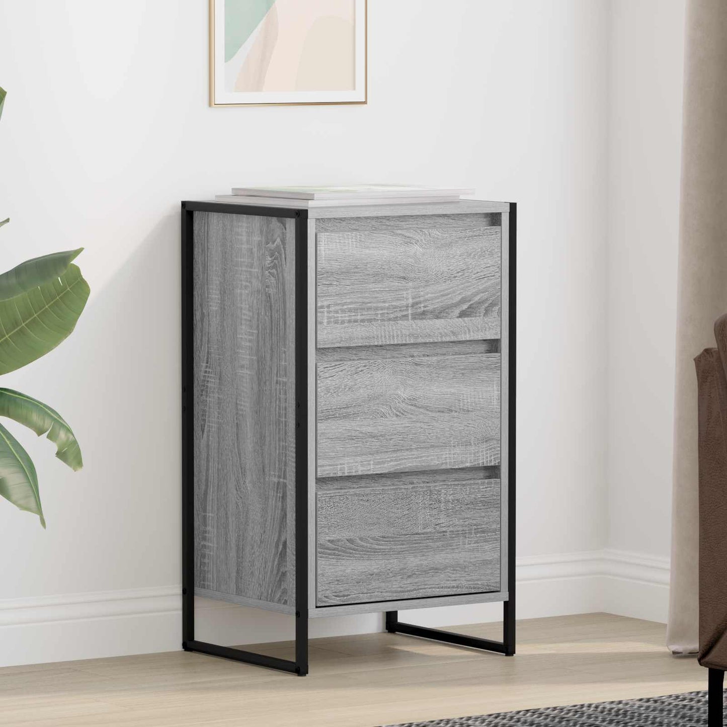 Dressoir met lade Grijs Sonoma 42 x 36 x 75.5 cm Bewerkt hout is nu te koop bij PeponiXL, paradijselijk wonen!