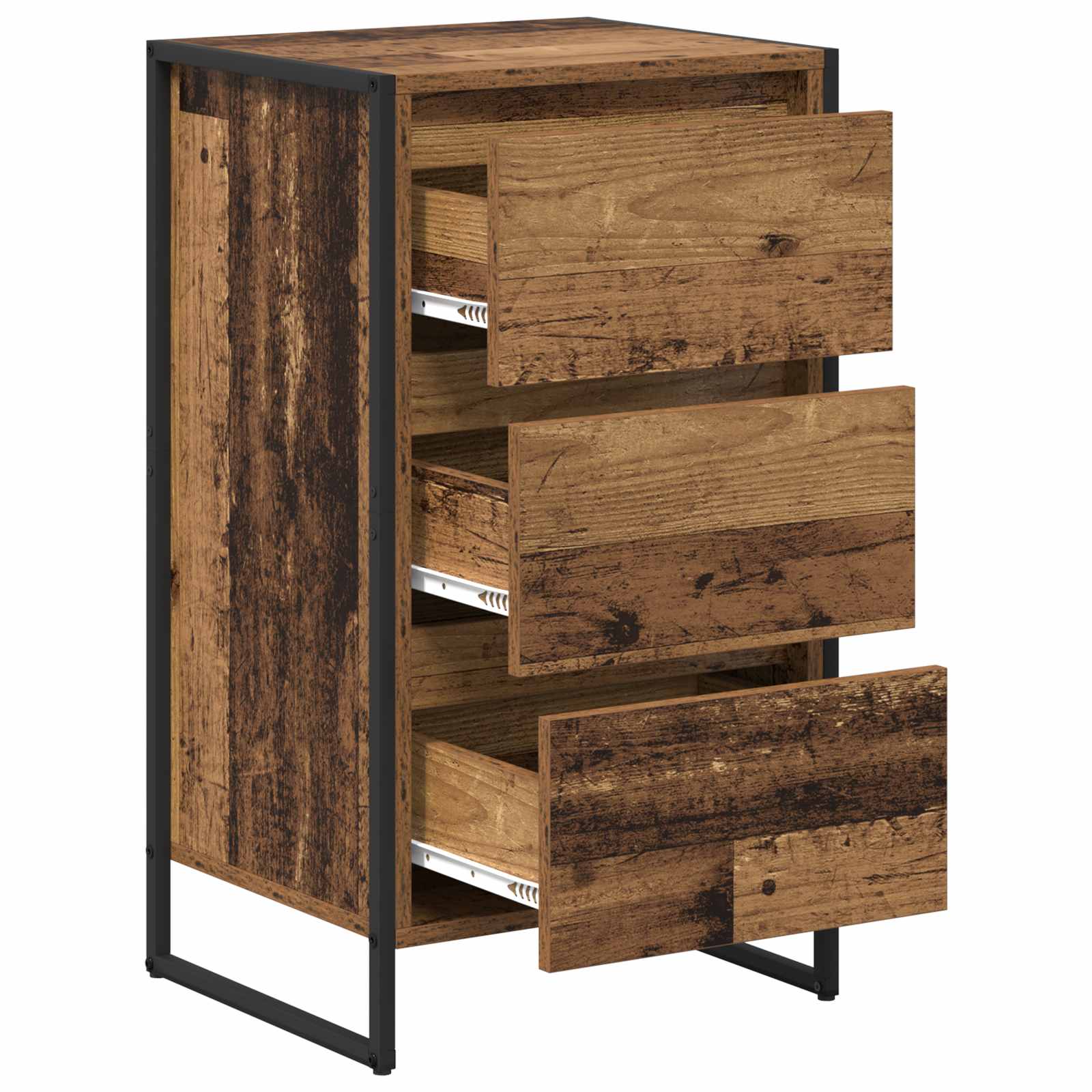 Dressoir met lade Oud Hout 42 x 36 x 75.5 cm Bewerkt hout is nu te koop bij PeponiXL, paradijselijk wonen!
