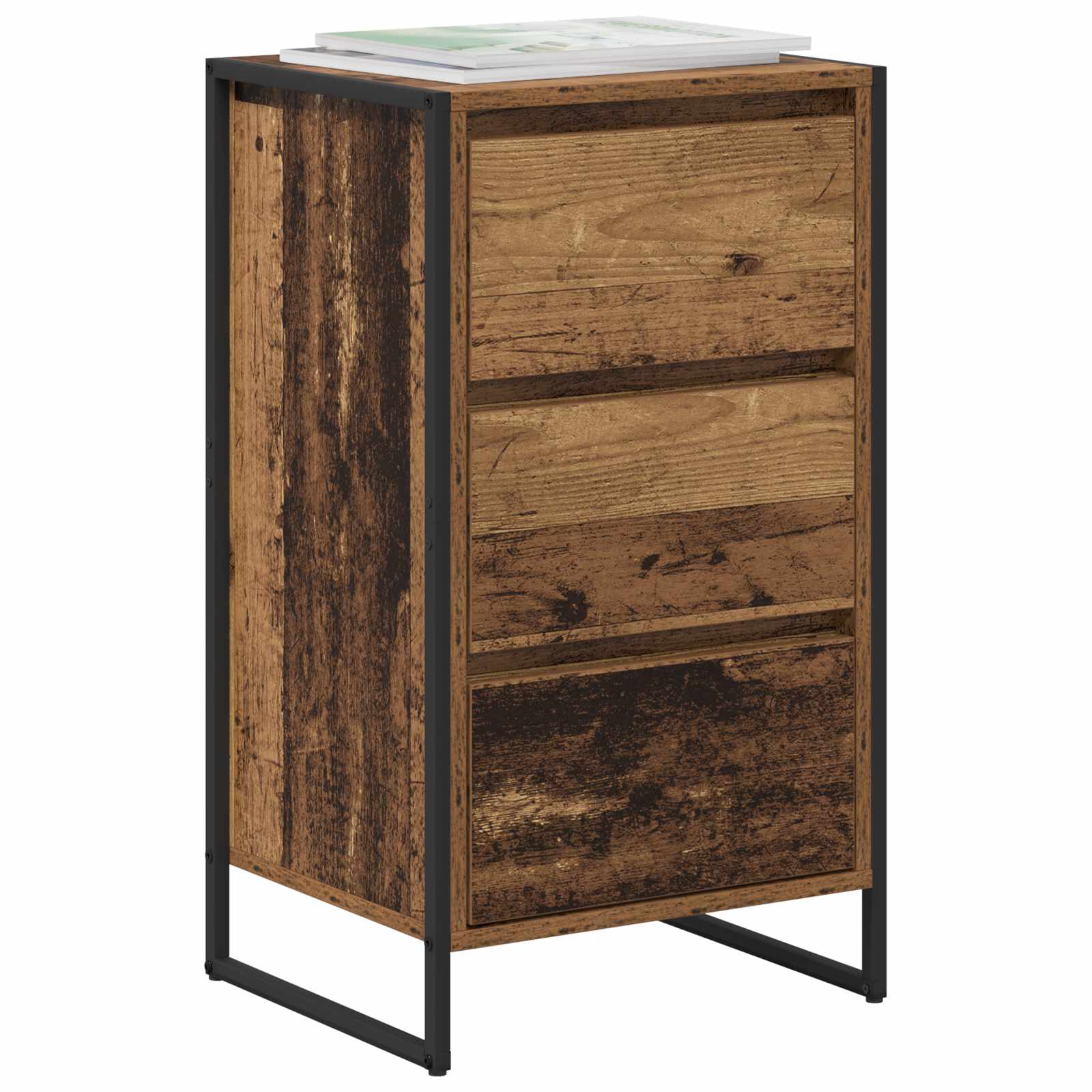 Dressoir met lade Oud Hout 42 x 36 x 75.5 cm Bewerkt hout is nu te koop bij PeponiXL, paradijselijk wonen!