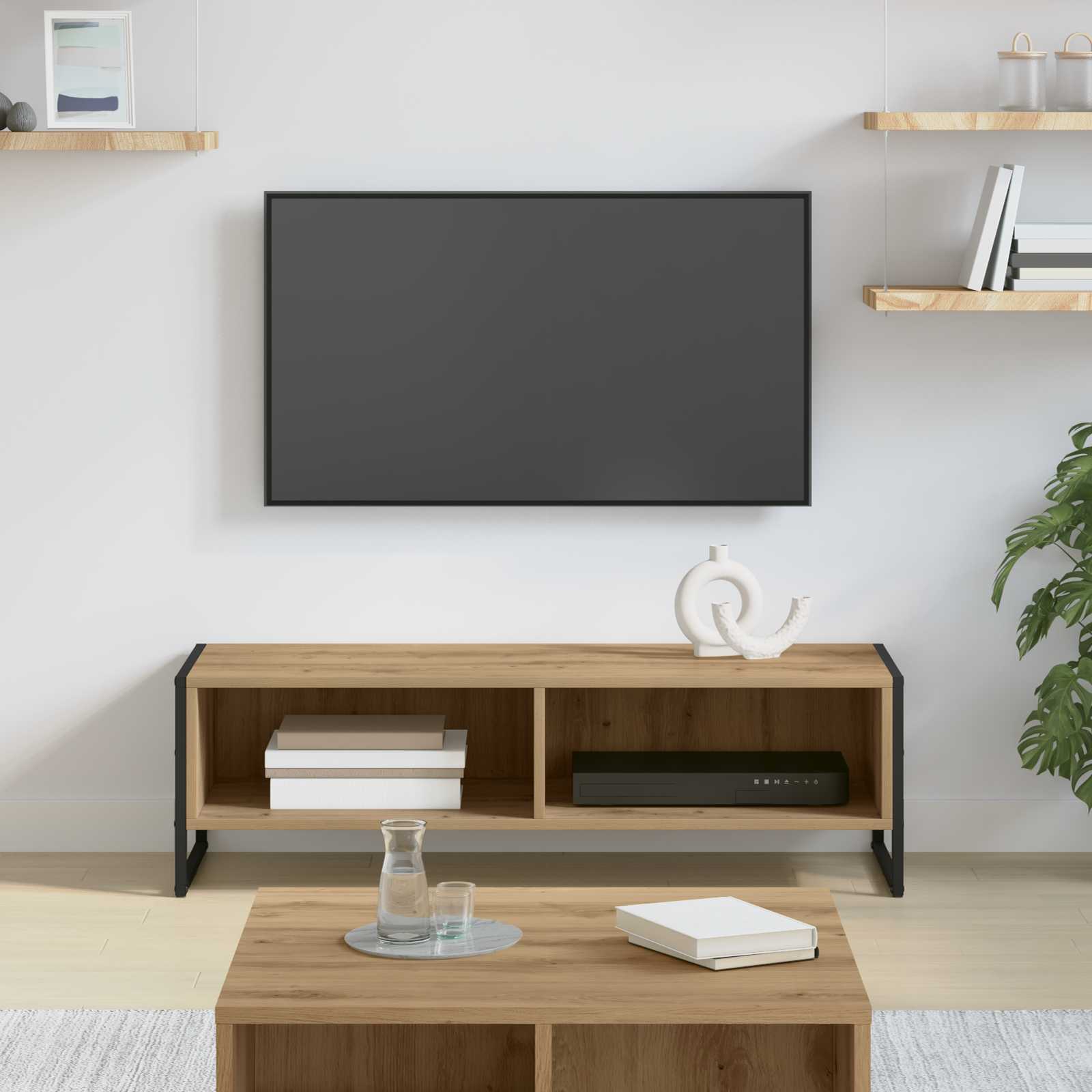 TV-kast Ambachtelijk eiken 100 x 36.5 x 30.5 cm Bewerkt hout is nu te koop bij PeponiXL, paradijselijk wonen!