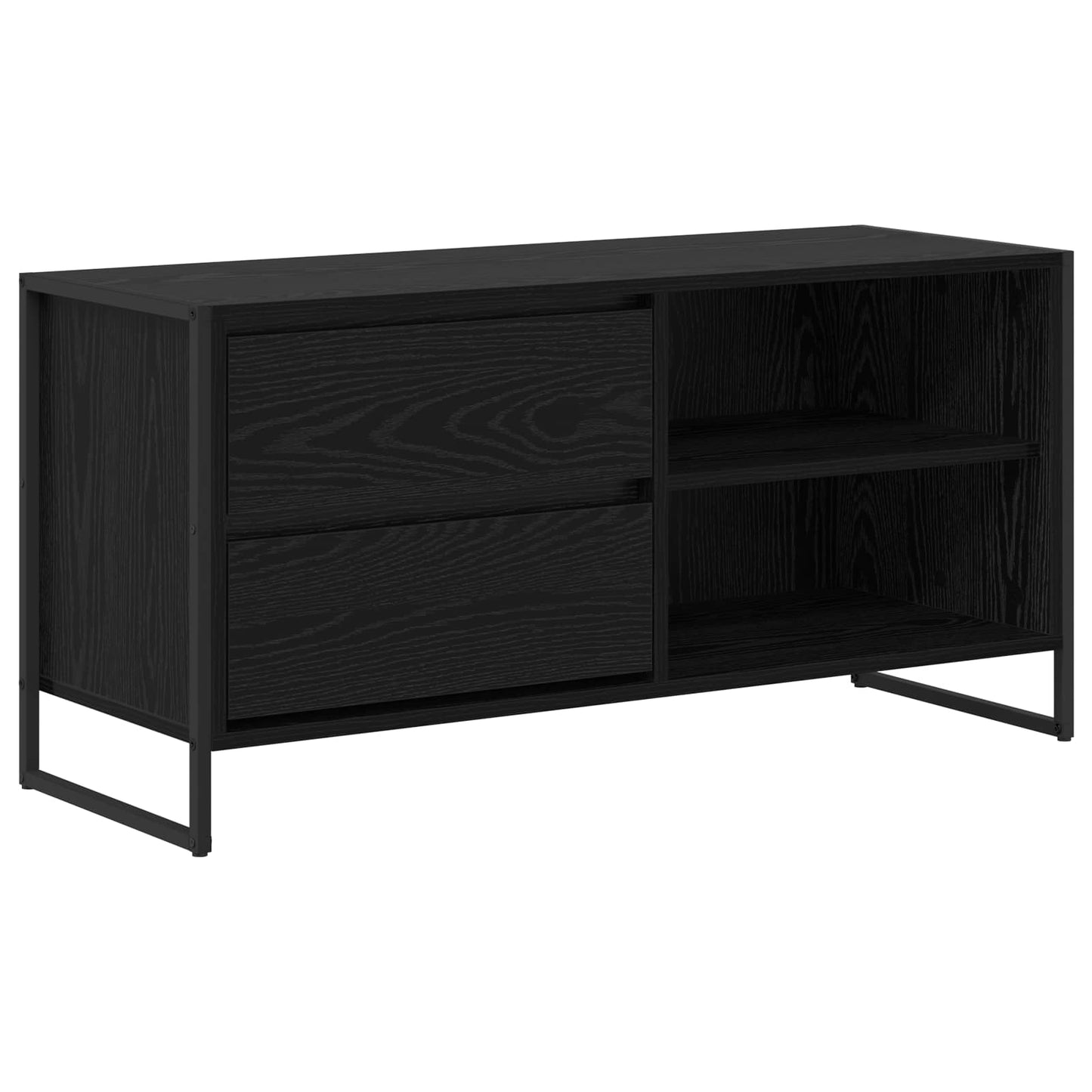 TV-kast met lade Zwart Eiken 100 x 36 x 49,5 cm Bewerkt hout is nu te koop bij PeponiXL, paradijselijk wonen!
