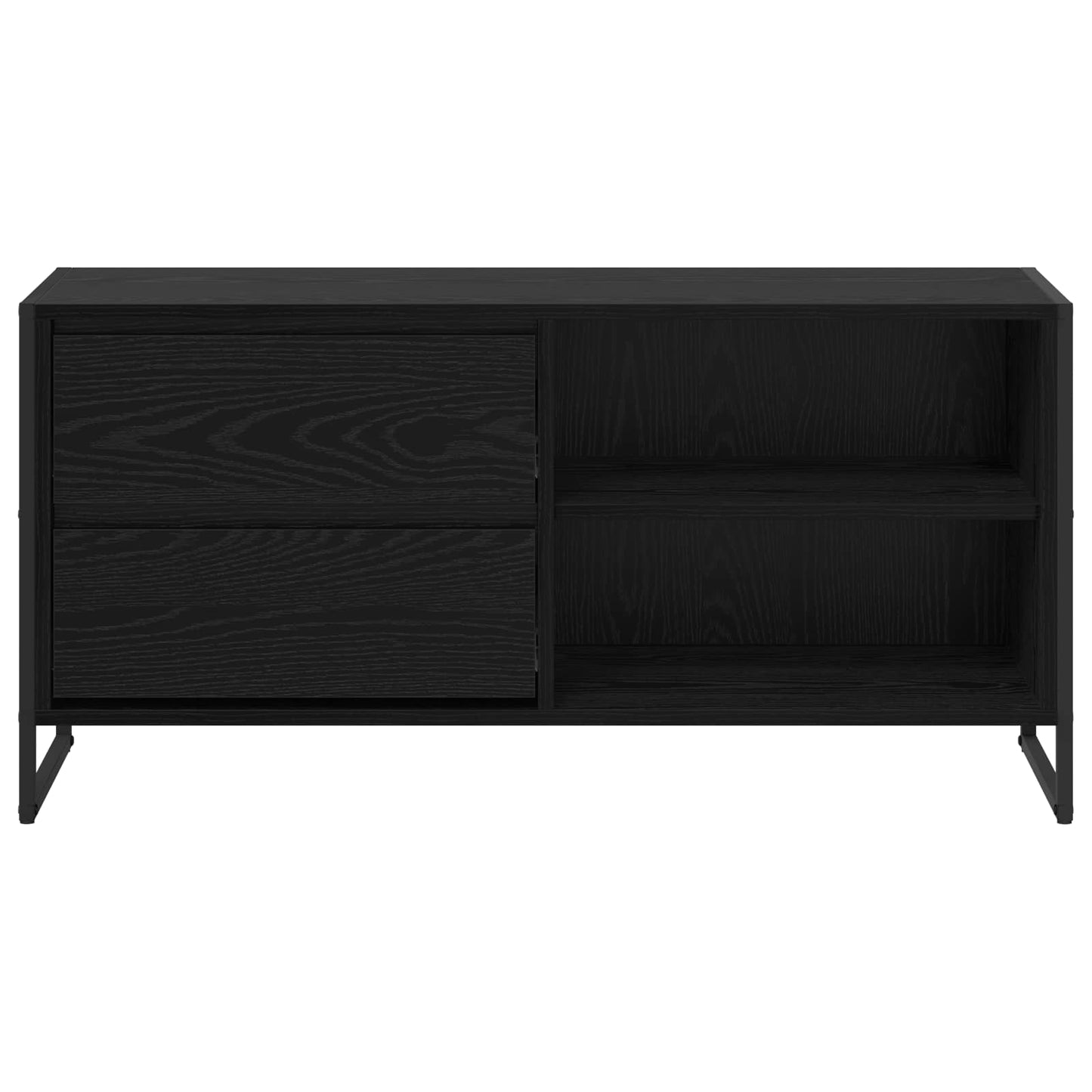 TV-kast met lade Zwart Eiken 100 x 36 x 49,5 cm Bewerkt hout is nu te koop bij PeponiXL, paradijselijk wonen!
