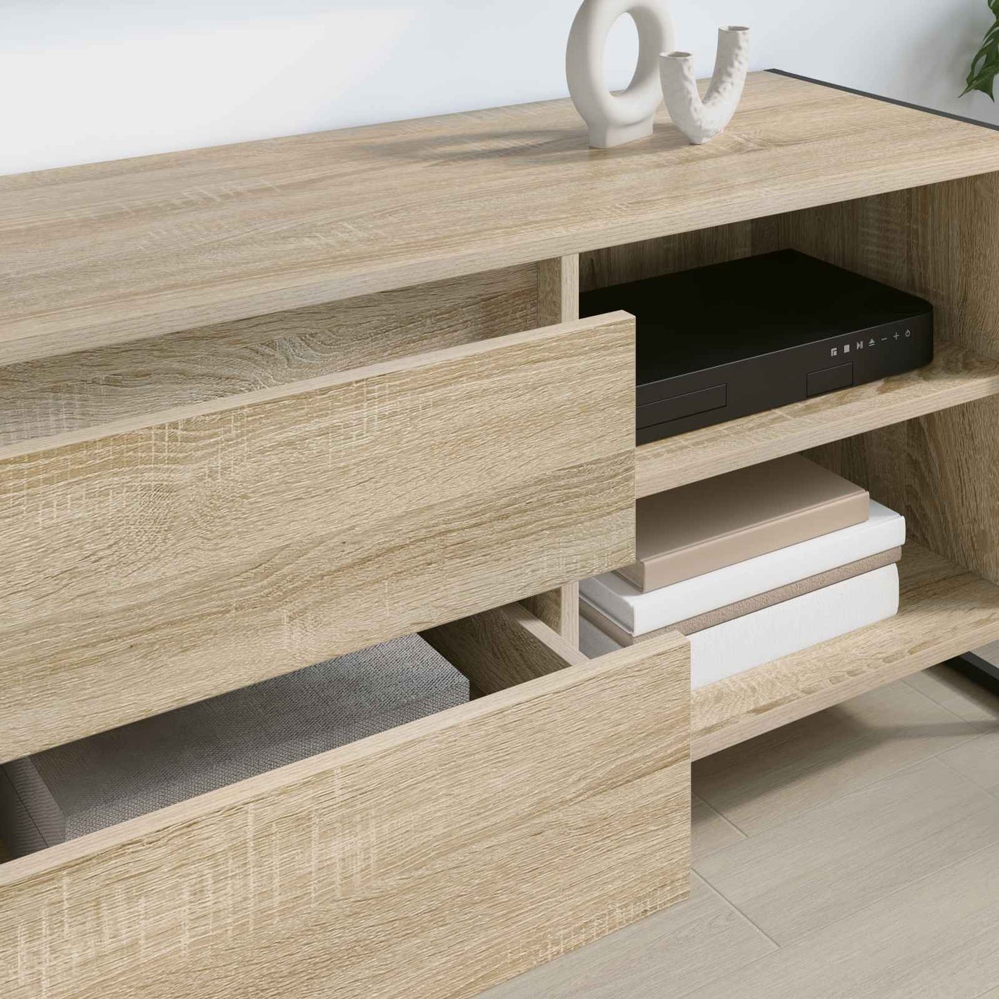 TV-kast met lade Sonoma 100 x 36 x 49,5 cm Bewerkt hout is nu te koop bij PeponiXL, paradijselijk wonen!