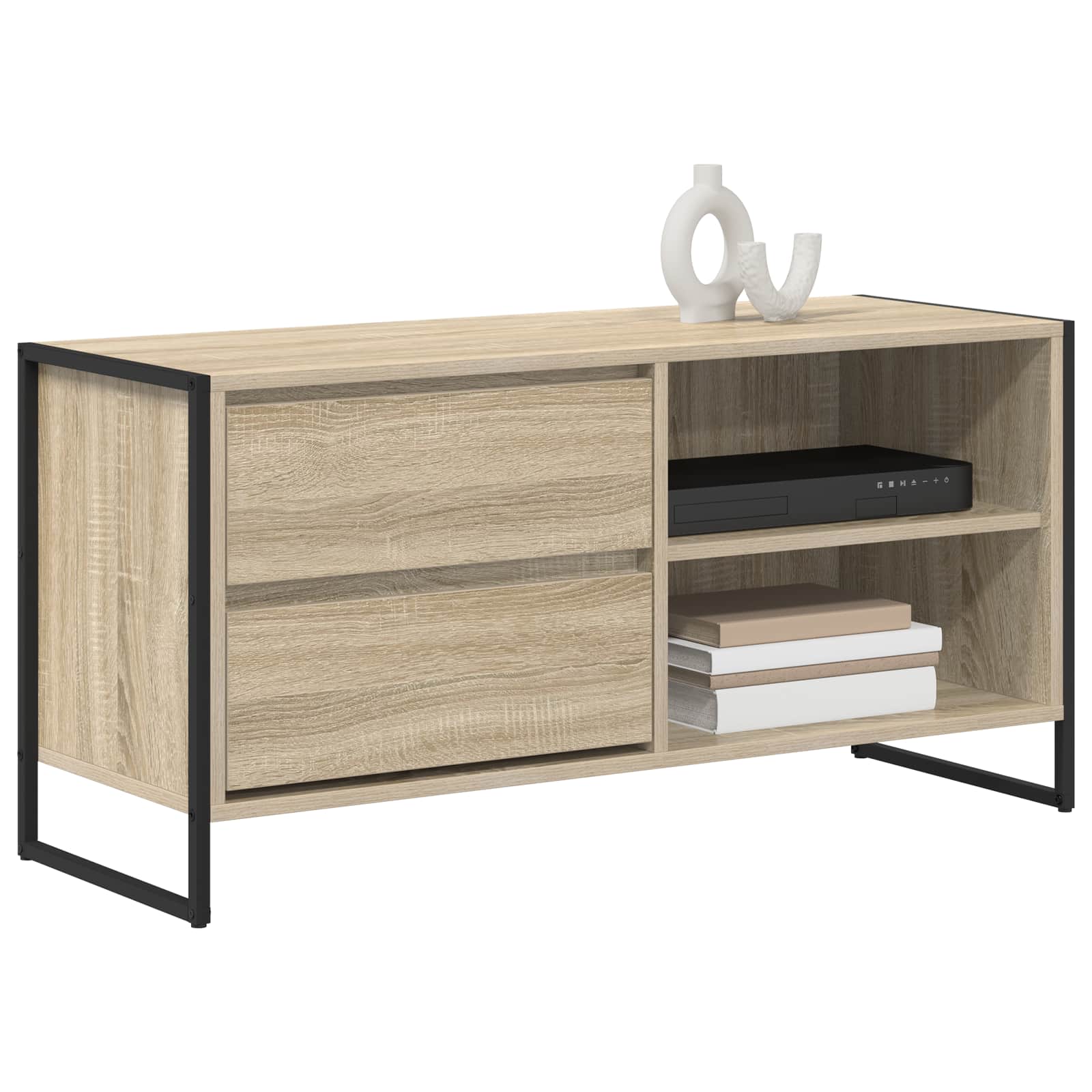 TV-kast met lade Sonoma 100 x 36 x 49,5 cm Bewerkt hout is nu te koop bij PeponiXL, paradijselijk wonen!