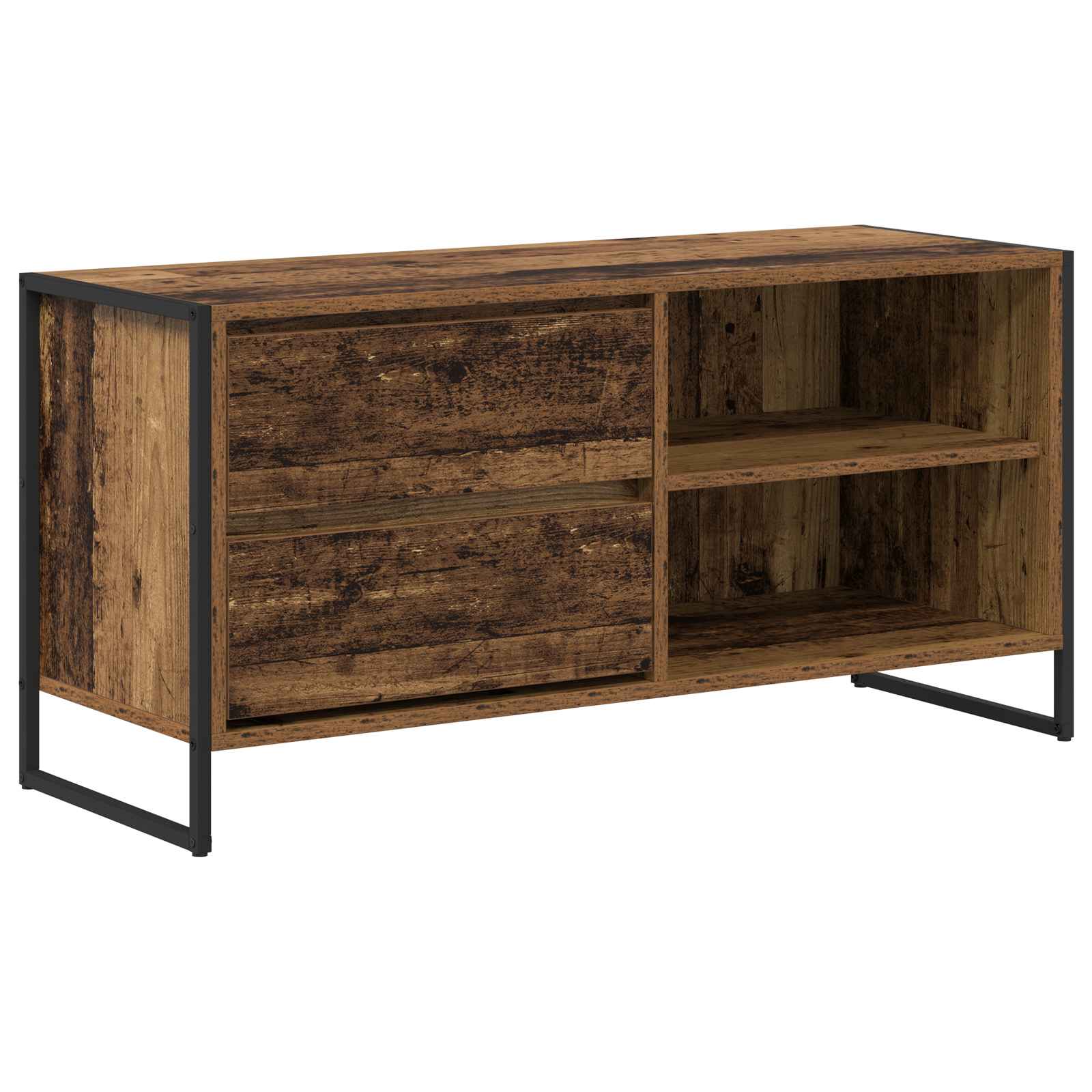 TV-kast met lade Oud Hout 100 x 36 x 49,5 cm Bewerkt hout is nu te koop bij PeponiXL, paradijselijk wonen!