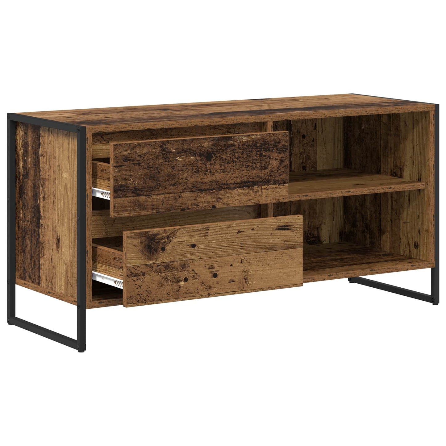 TV-kast met lade Oud Hout 100 x 36 x 49,5 cm Bewerkt hout is nu te koop bij PeponiXL, paradijselijk wonen!