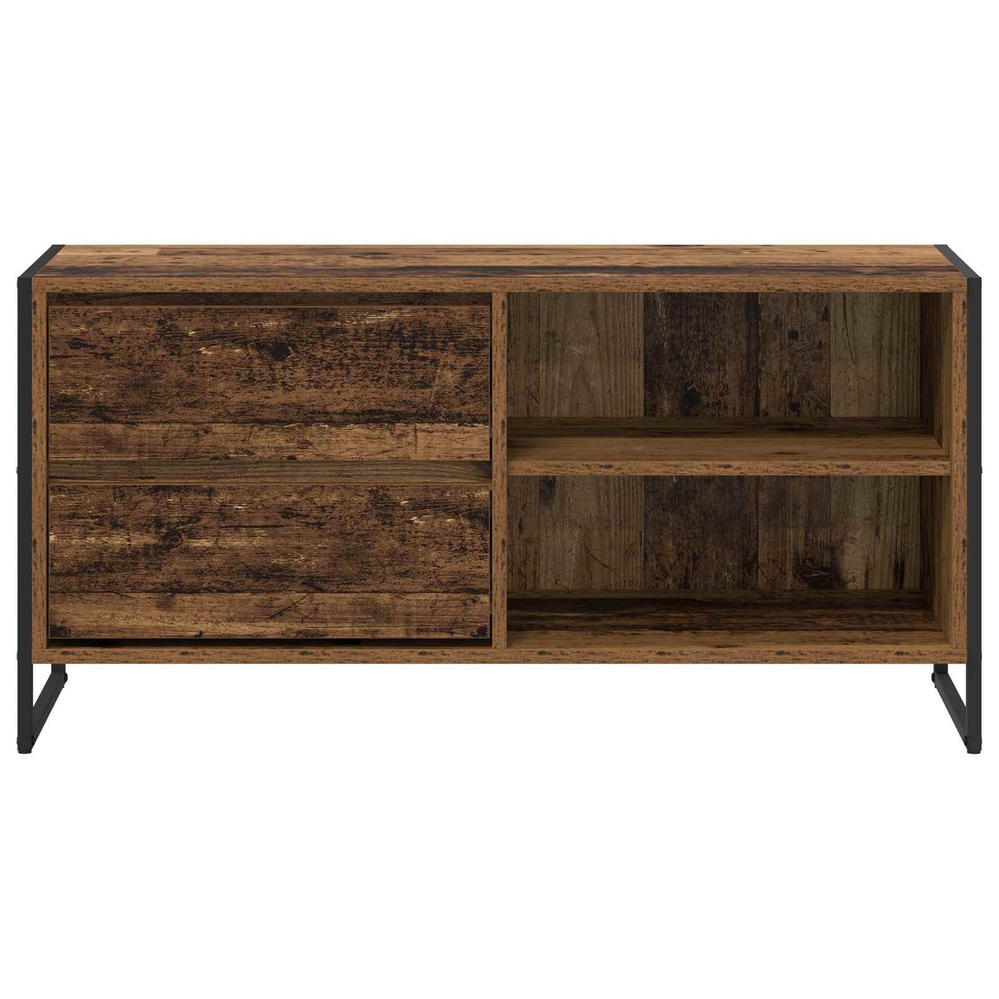 TV-kast met lade Oud Hout 100 x 36 x 49,5 cm Bewerkt hout is nu te koop bij PeponiXL, paradijselijk wonen!
