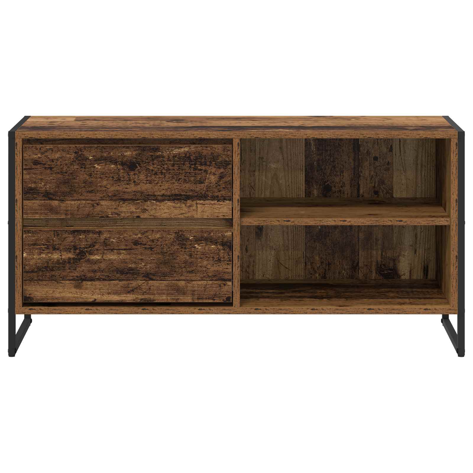 TV-kast met lade Oud Hout 100 x 36 x 49,5 cm Bewerkt hout is nu te koop bij PeponiXL, paradijselijk wonen!