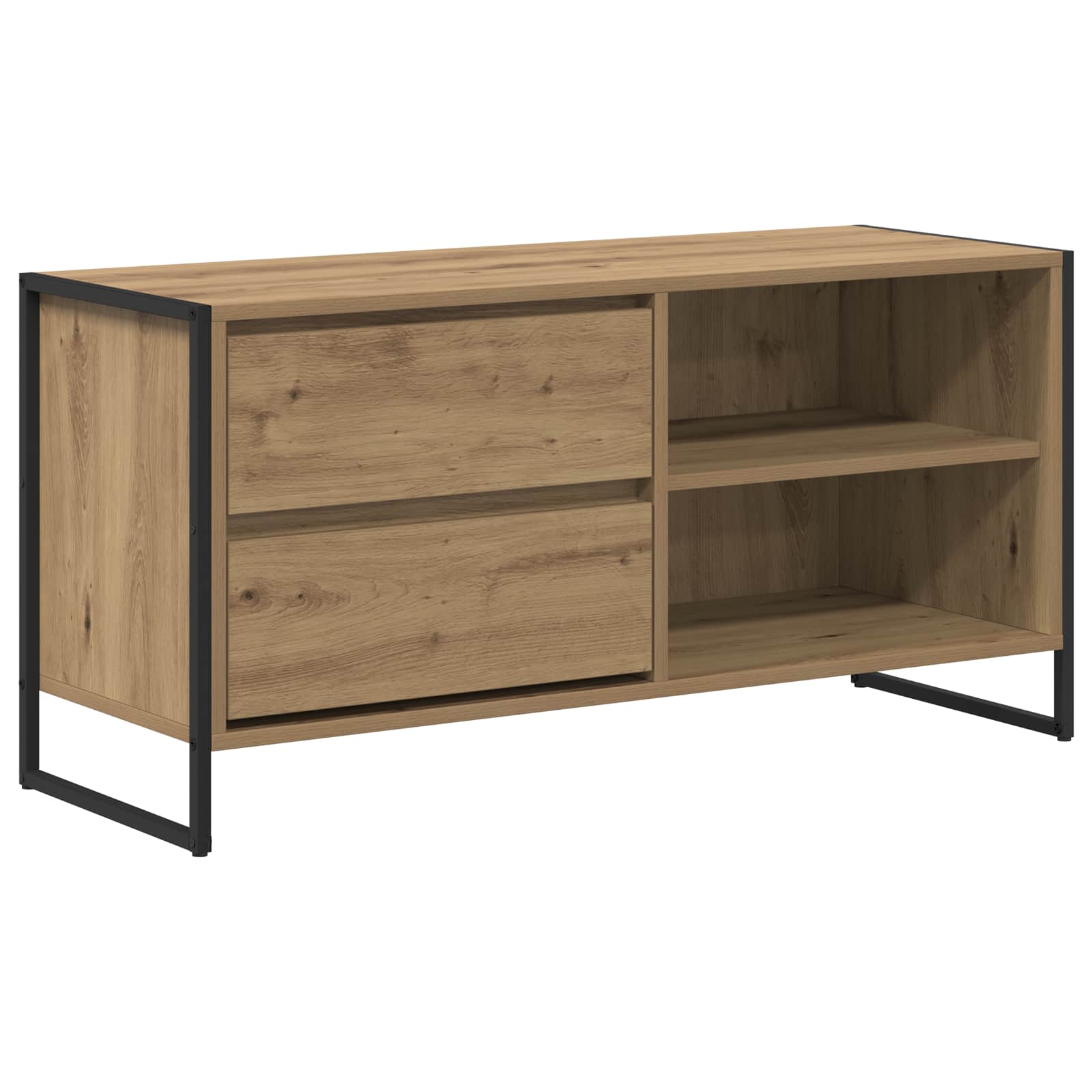 TV-kast Ambachtelijk eiken 100 x 36 x 49,5 cm Bewerkt hout is nu te koop bij PeponiXL, paradijselijk wonen!