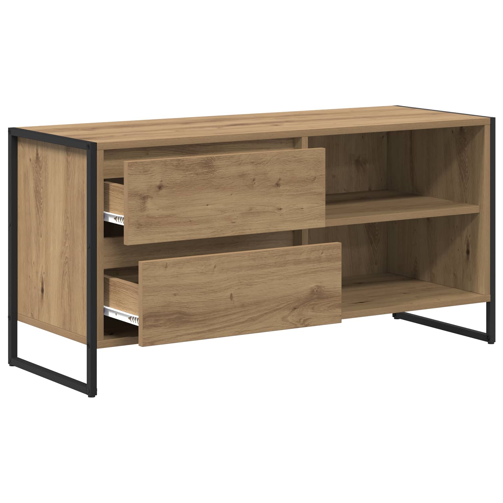 TV-kast Ambachtelijk eiken 100 x 36 x 49,5 cm Bewerkt hout is nu te koop bij PeponiXL, paradijselijk wonen!