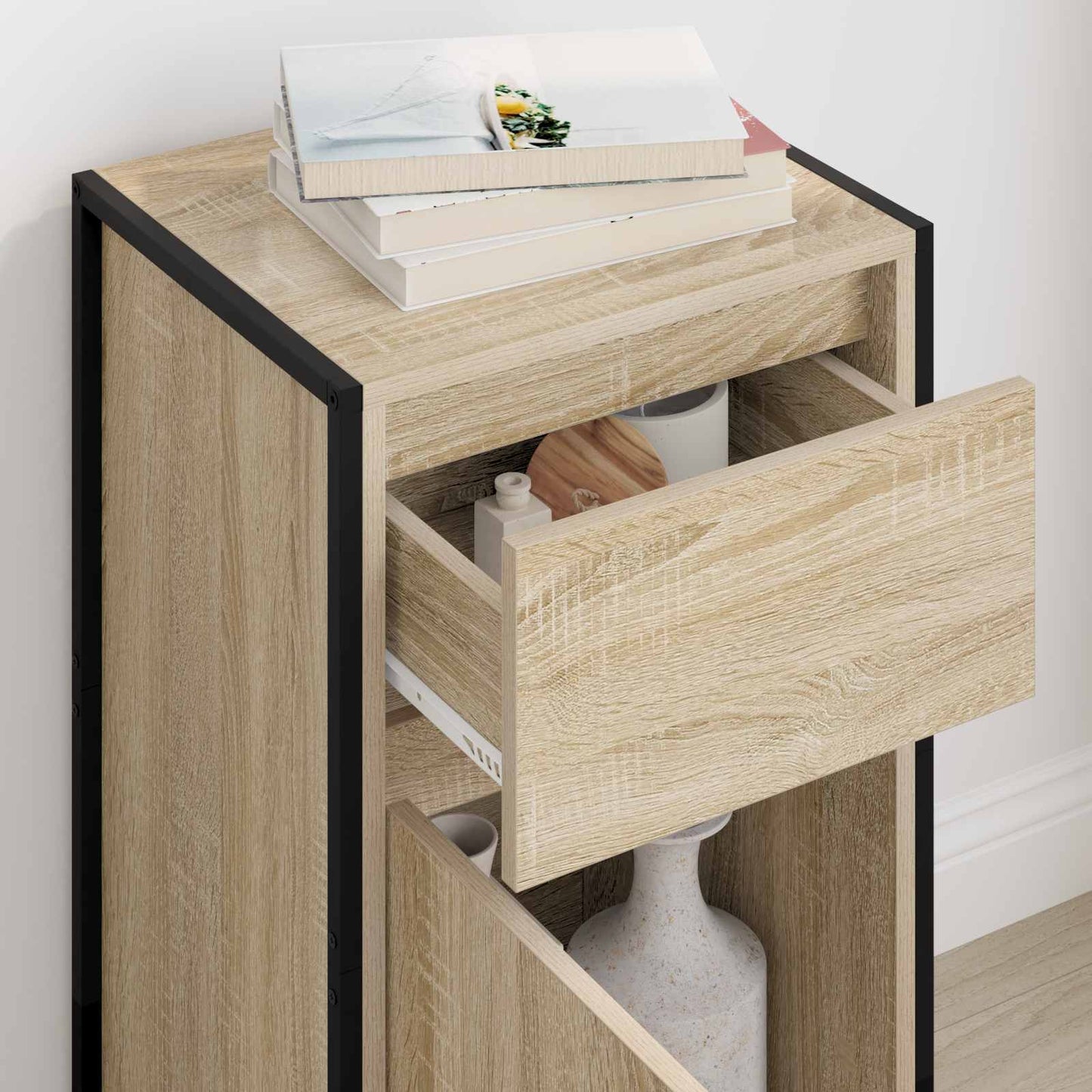 Dressoir met lade Sonoma 43 x 36 x 75,5 cm Bewerkt hout is nu te koop bij PeponiXL, paradijselijk wonen!