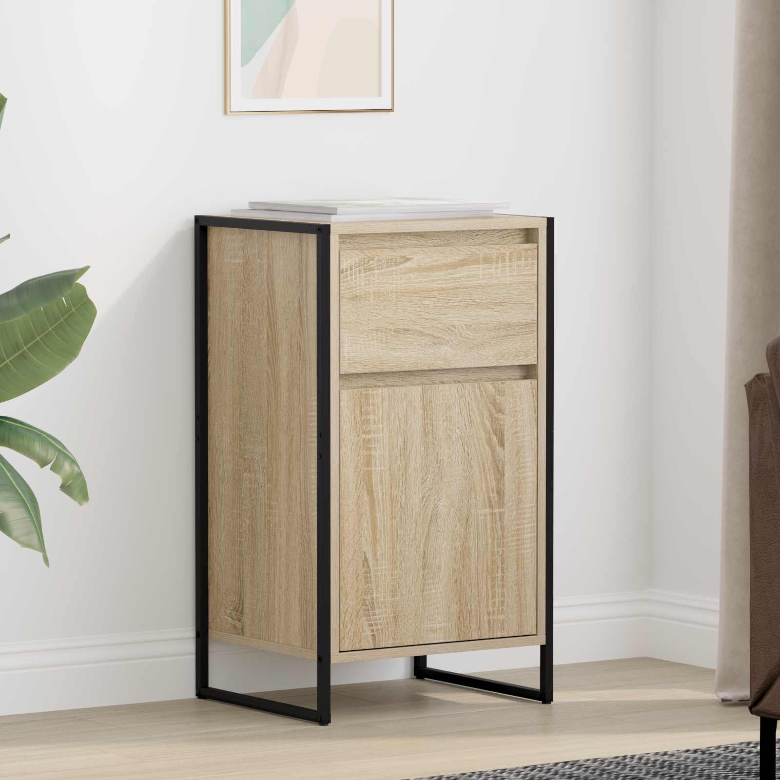 Dressoir met lade Sonoma 43 x 36 x 75,5 cm Bewerkt hout is nu te koop bij PeponiXL, paradijselijk wonen!