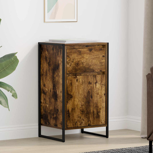 Dressoir met lade Rook Eik 43 x 36 x 75,5 cm Bewerkt hout is nu te koop bij PeponiXL, paradijselijk wonen!