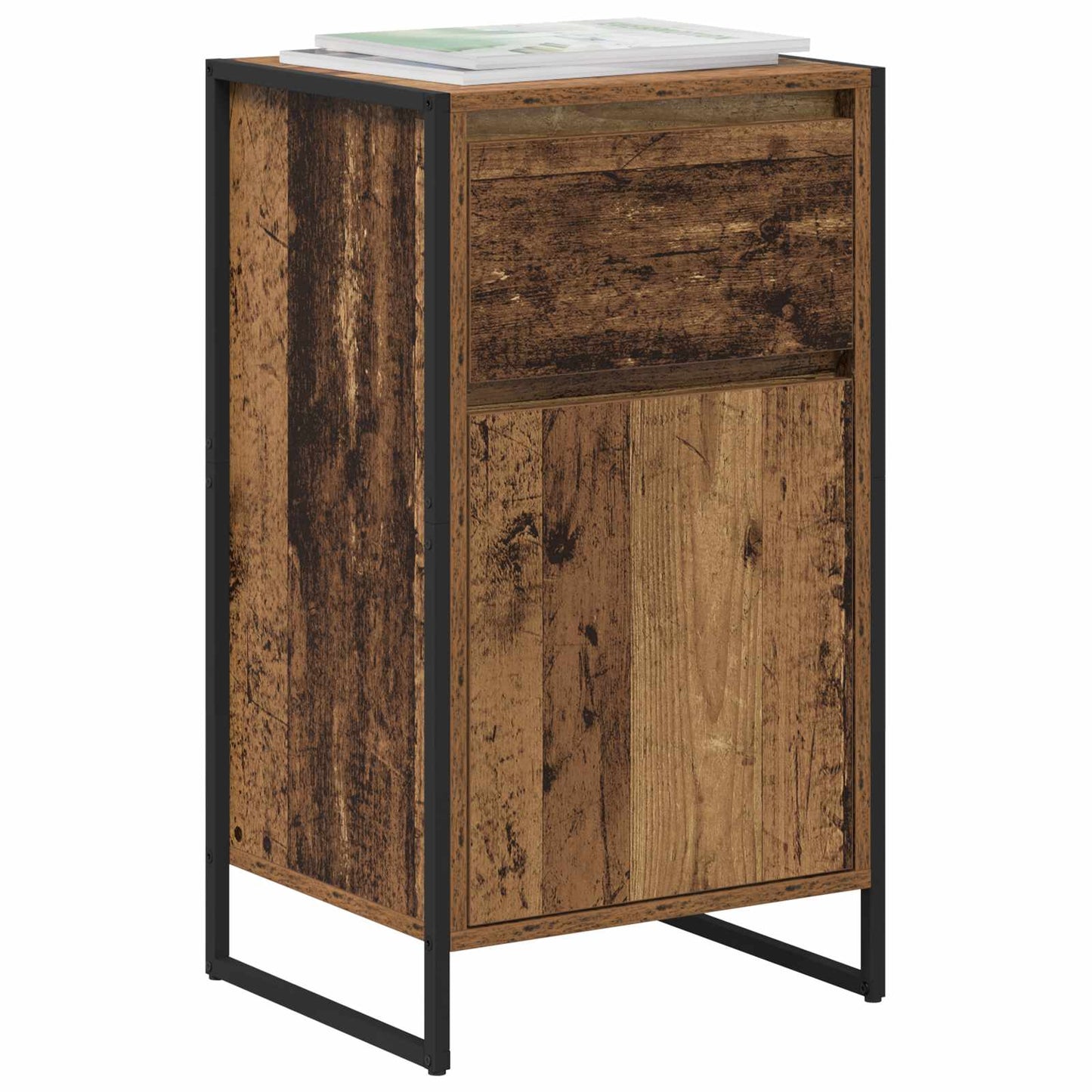 Dressoir met lade Oud Hout 43 x 36 x 75,5 cm Bewerkt hout is nu te koop bij PeponiXL, paradijselijk wonen!
