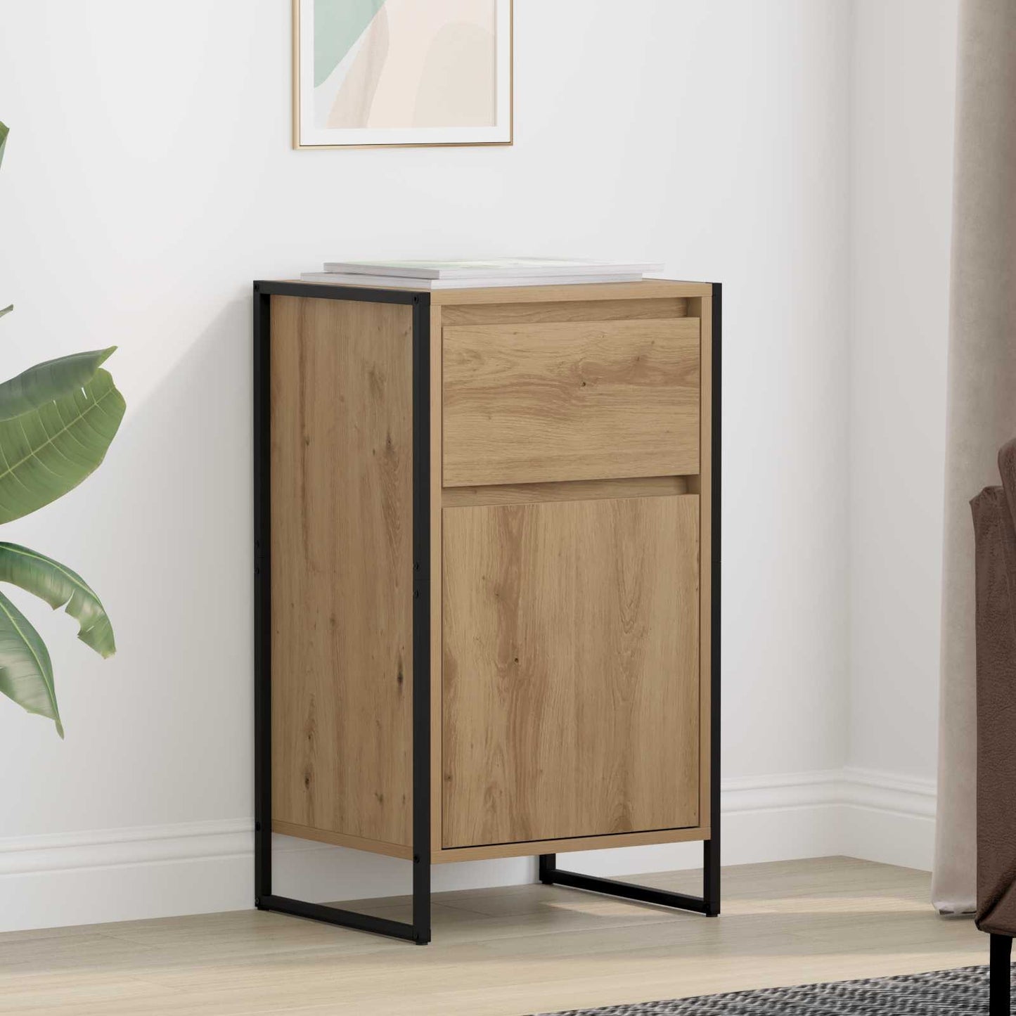 Dressoir Ambachtelijk eiken 43 x 36 x 75,5 cm Bewerkt hout is nu te koop bij PeponiXL, paradijselijk wonen!