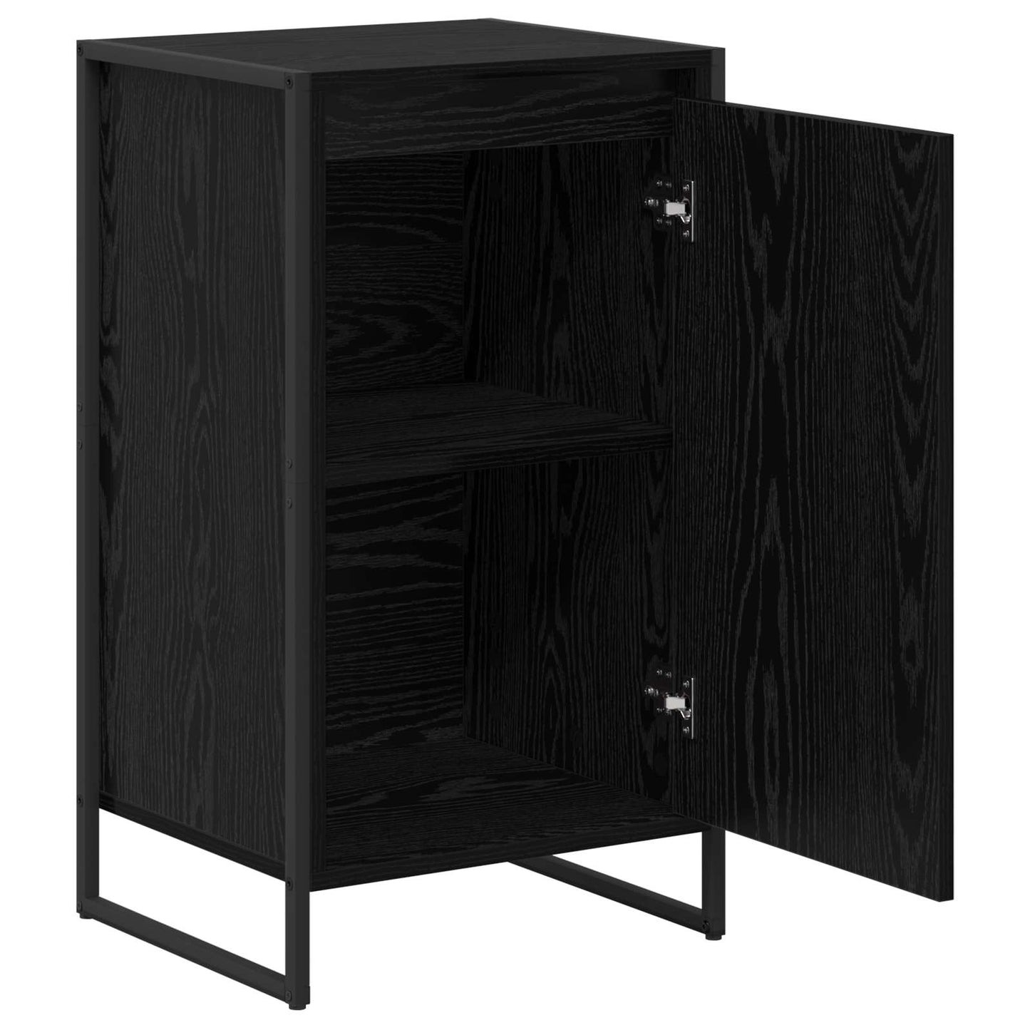 Dressoir Zwart Eiken 43 x 36 x 75,5 cm Bewerkt hout is nu te koop bij PeponiXL, paradijselijk wonen!