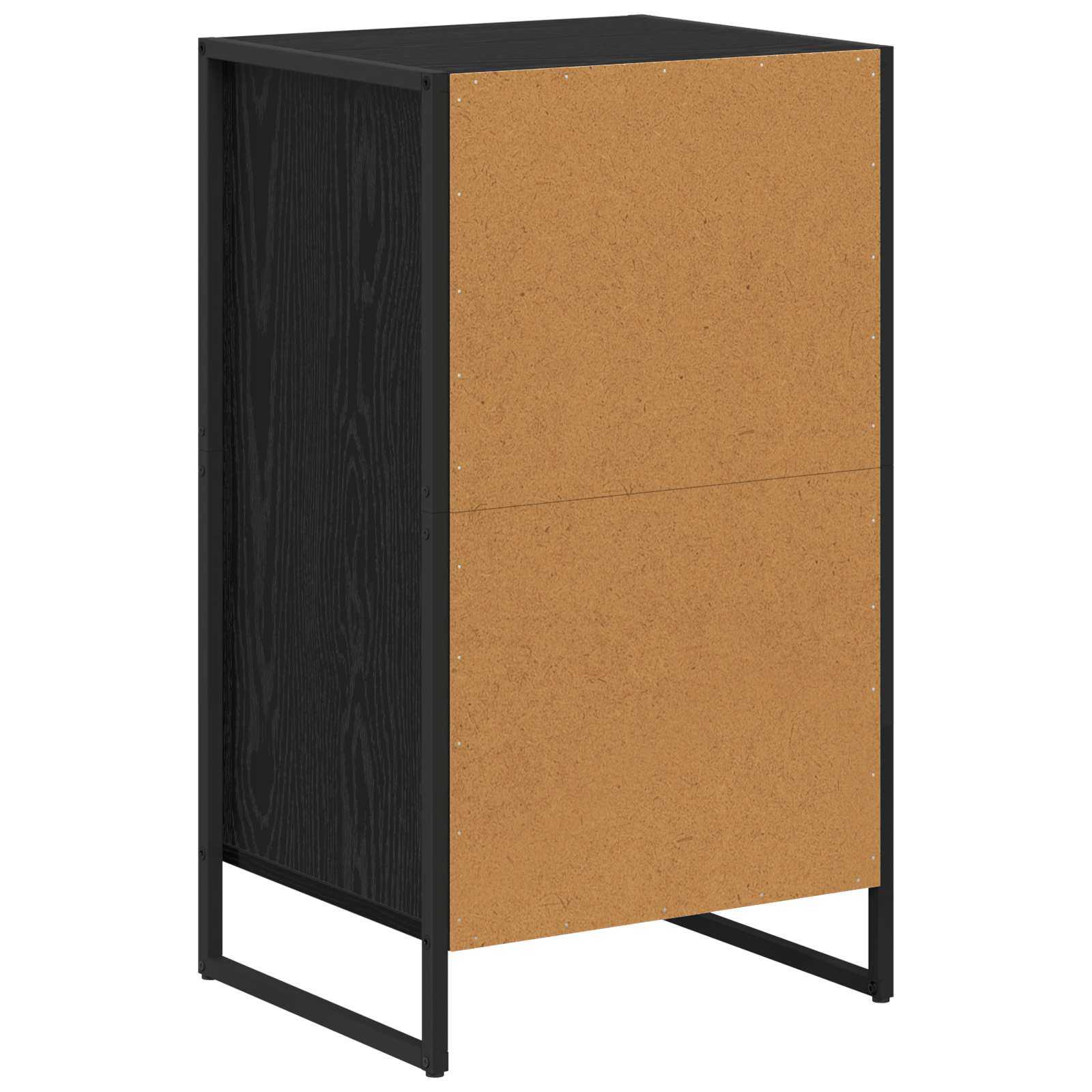 Dressoir Zwart Eiken 43 x 36 x 75,5 cm Bewerkt hout is nu te koop bij PeponiXL, paradijselijk wonen!