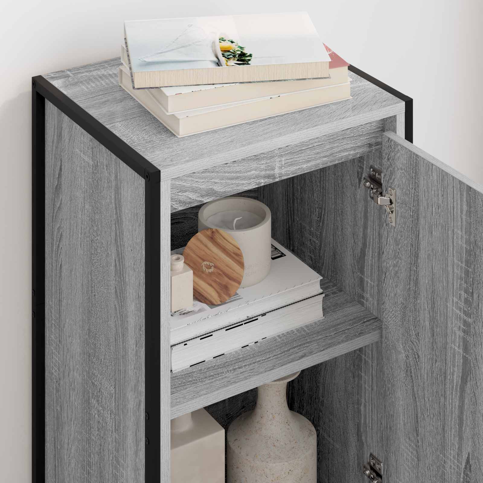 Dressoir Grijs Sonoma 43 x 36 x 75,5 cm Bewerkt hout is nu te koop bij PeponiXL, paradijselijk wonen!