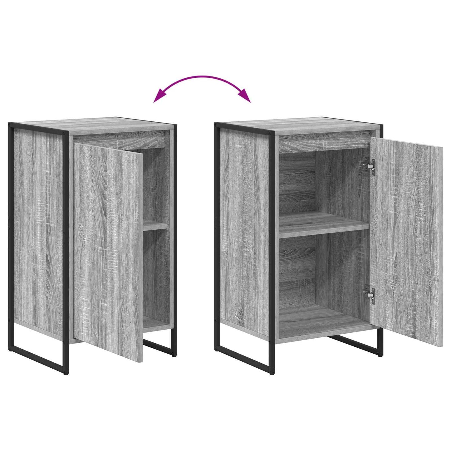 Dressoir Grijs Sonoma 43 x 36 x 75,5 cm Bewerkt hout is nu te koop bij PeponiXL, paradijselijk wonen!