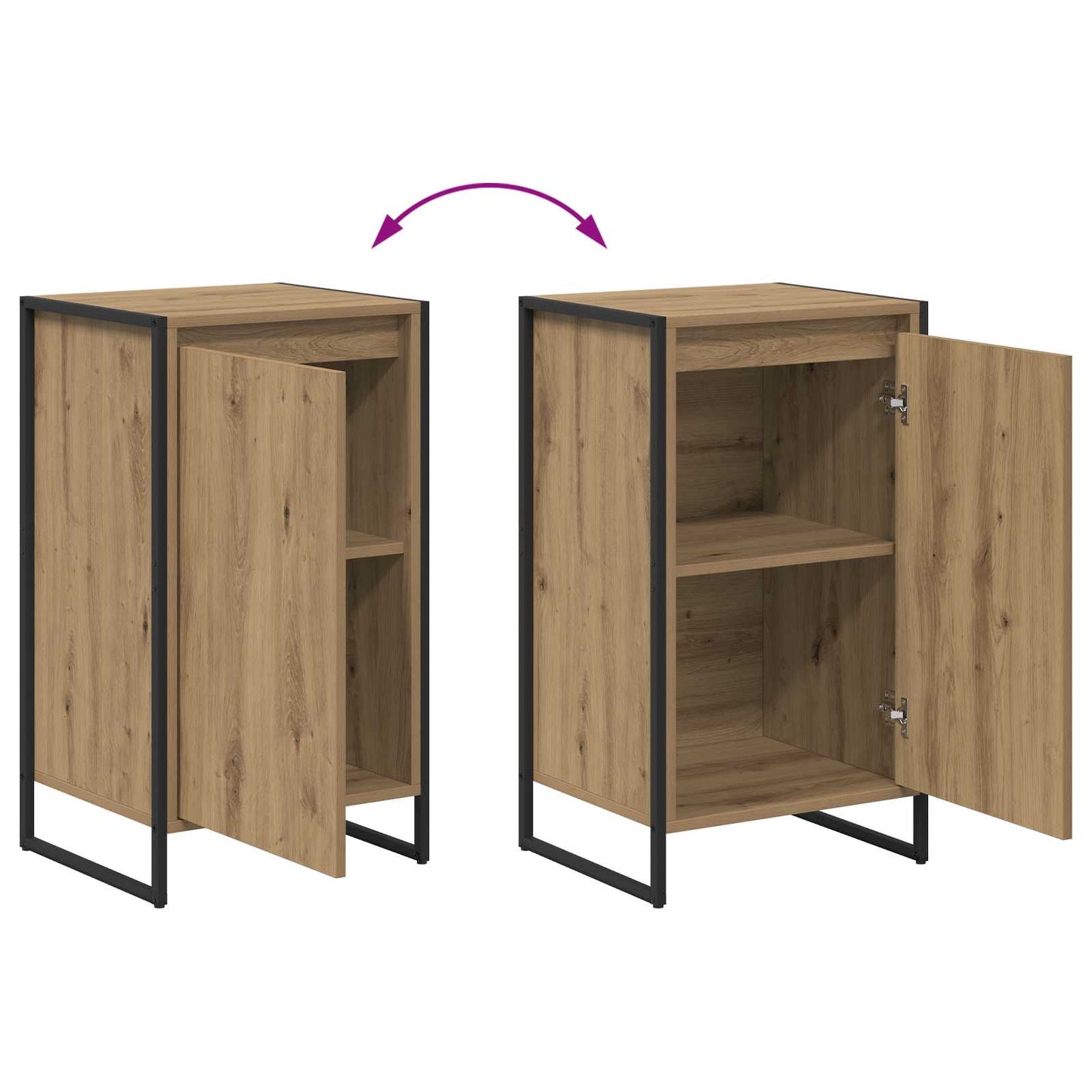 Dressoir Ambachtelijk eiken 43 x 36 x 75,5 cm Bewerkt hout is nu te koop bij PeponiXL, paradijselijk wonen!