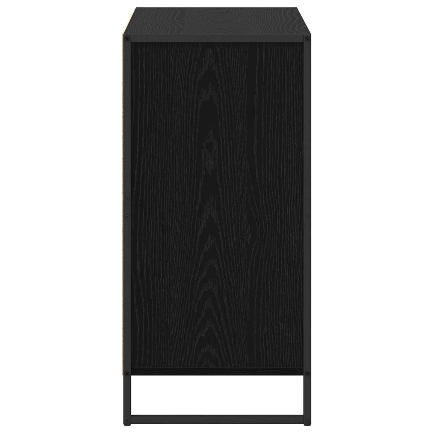 Dressoir met lade Zwart Eiken 79 x 36 x 75.5 cm Bewerkt hout is nu te koop bij PeponiXL, paradijselijk wonen!